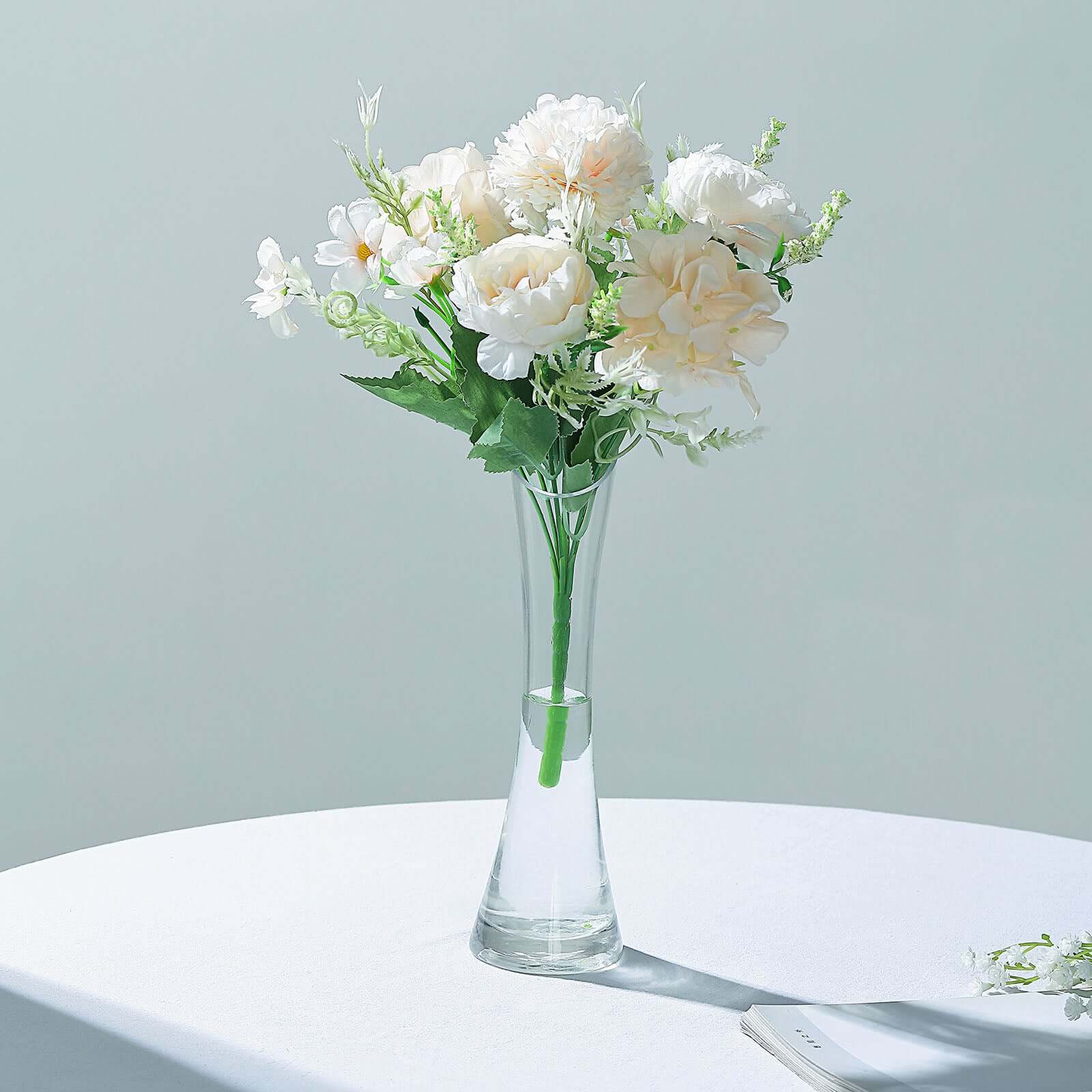 2 Bouquets Blush Artificial Silk Peony Flower Arrangement