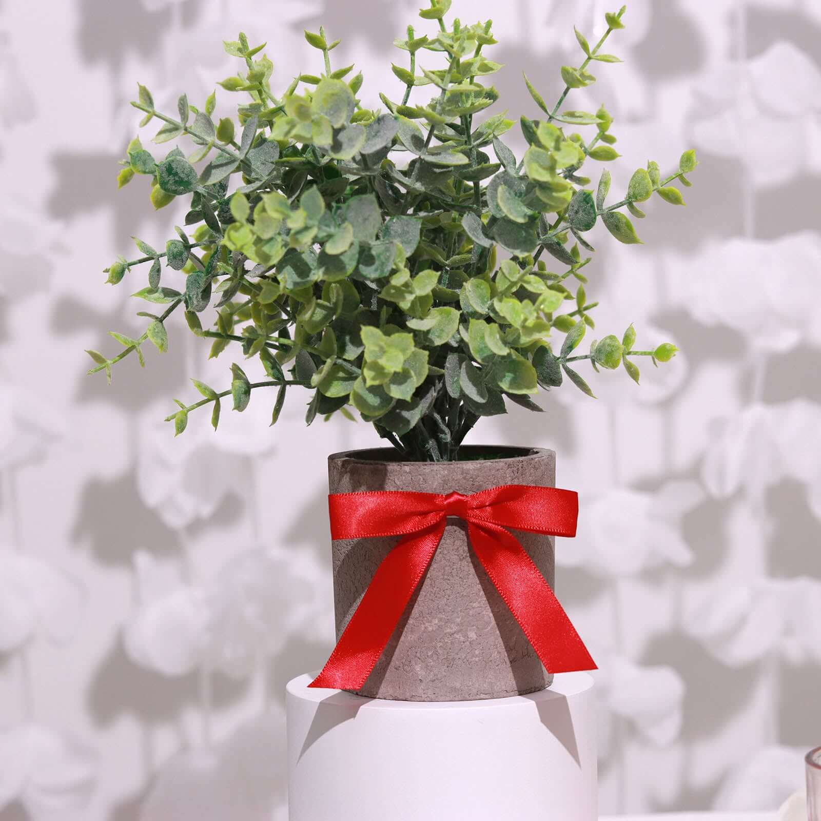 50 Pcs 3" Satin Ribbon Bows With Twist Ties, Gift Basket Party Favor Bags Decor - Red Classic Style