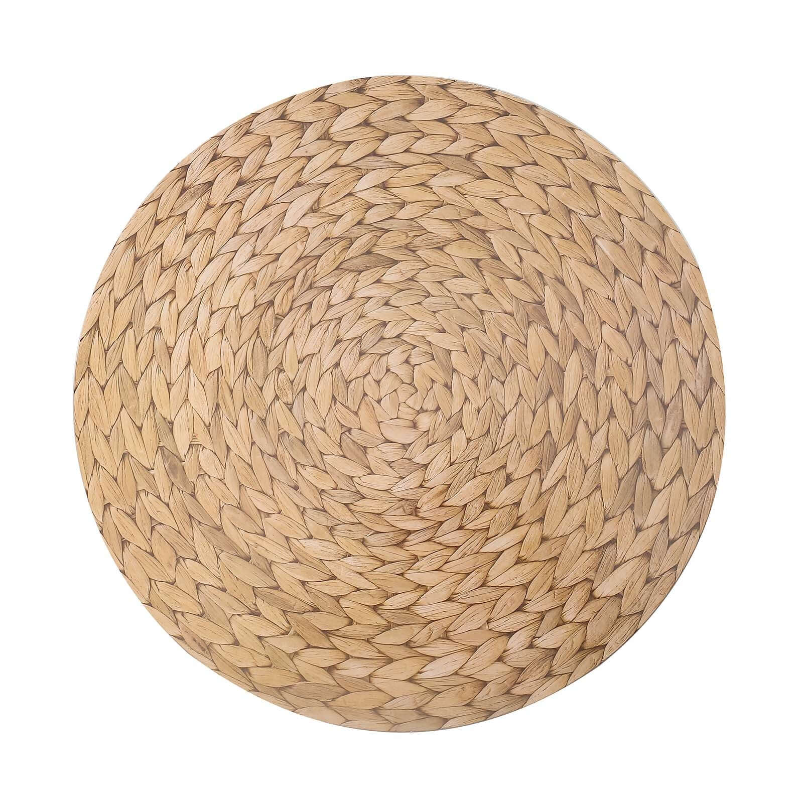 6-Pack Disposable Table Placemats in Natural with Woven Rattan Print - 700GSM Cardboard Placemats for Rustic Themes & Outdoor Events 13"