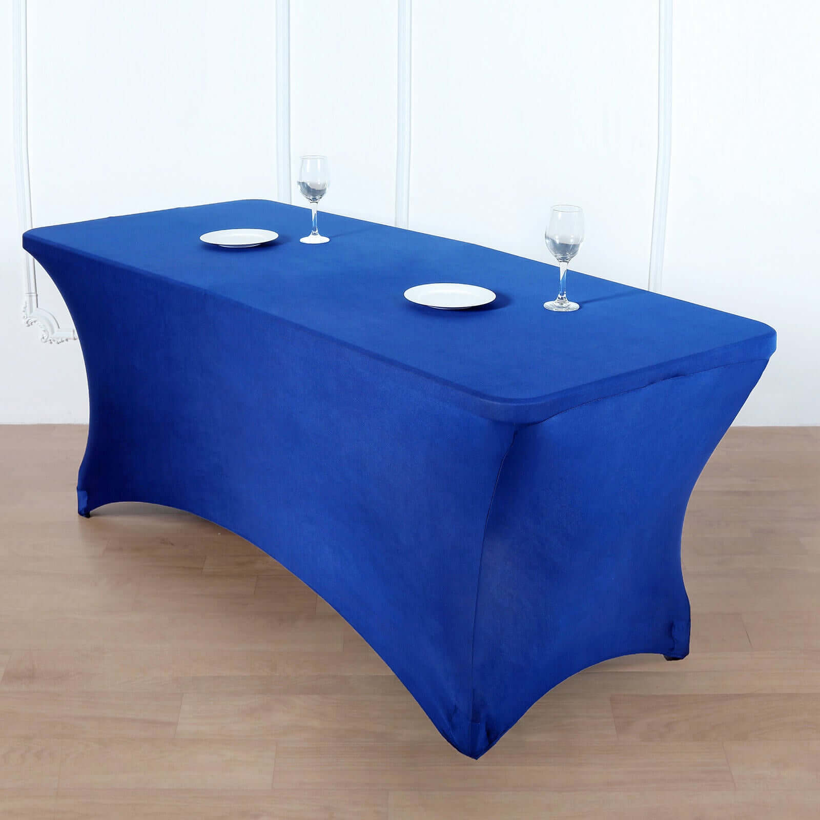 Stretch Spandex 96"x30" Rectangle Table Cover Royal Blue - Durable Form-Fitting Tablecloth