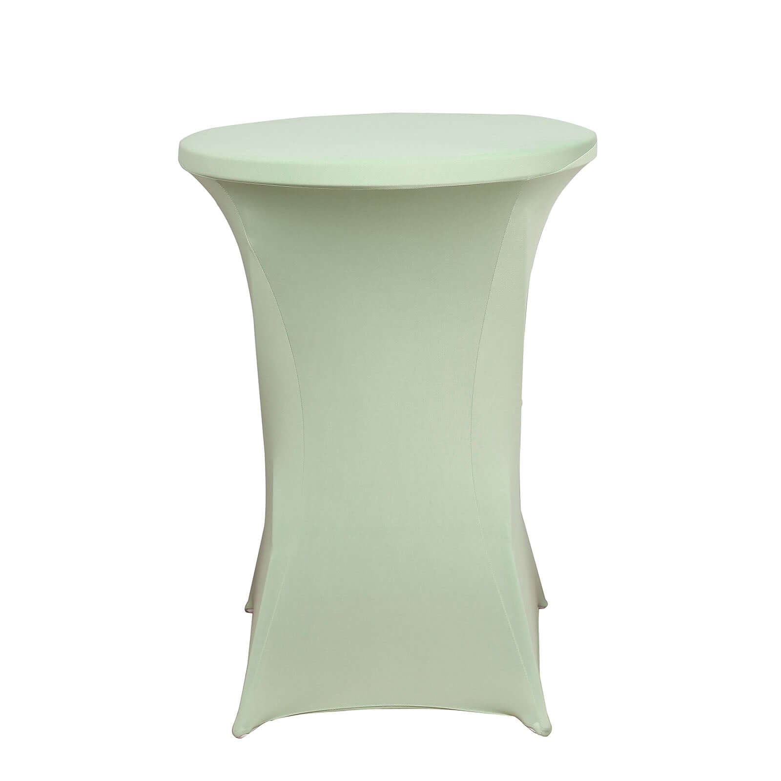 Spandex 24"-32" Round Cocktail Table Cover Sage Green - Easy to Maintain Stretch Fitted Highboy Tablecloth