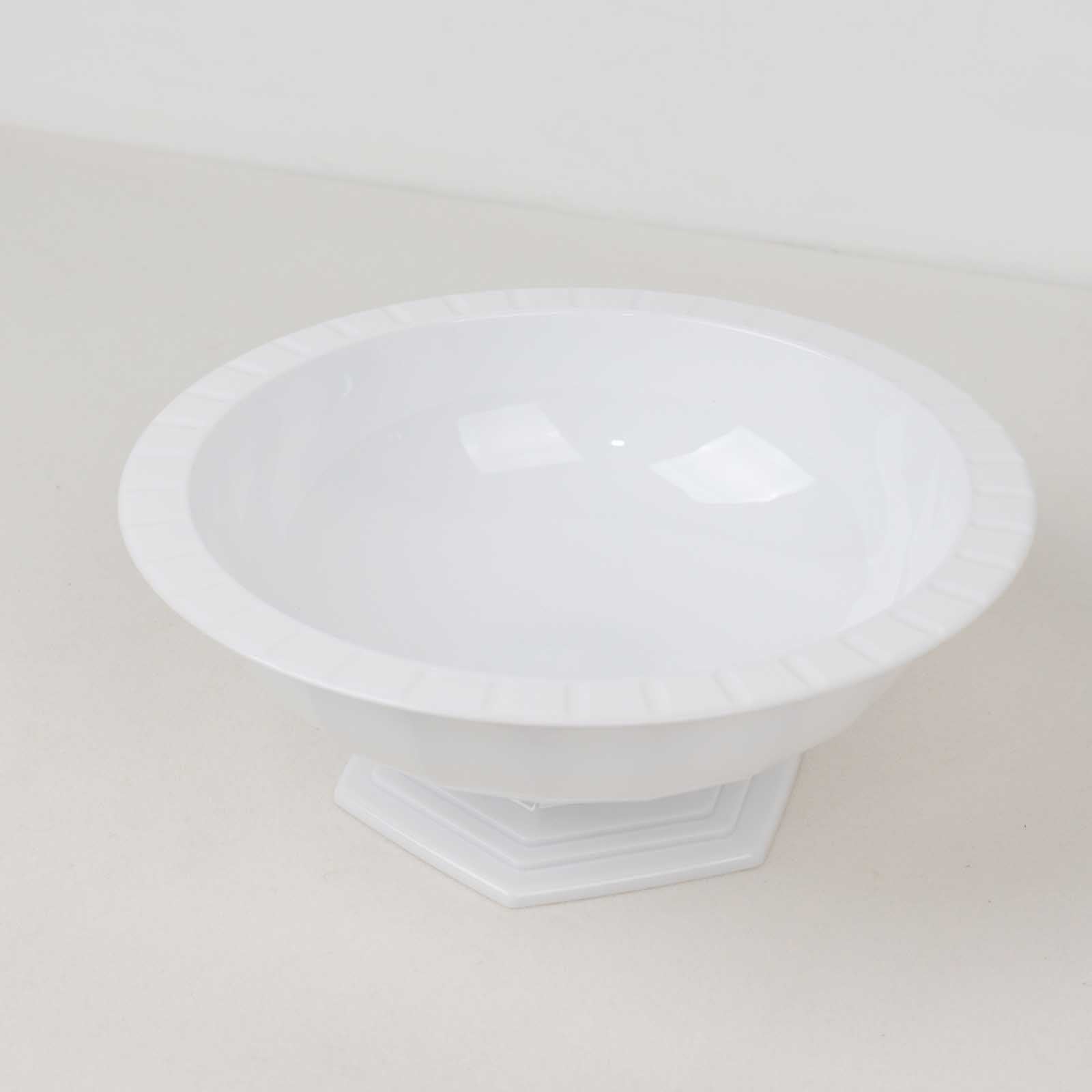 3-Pack Plastic Footed Compote Bowl Flower Vases Roman Style White - Round Decorative Pedestal Table Centerpieces 10"