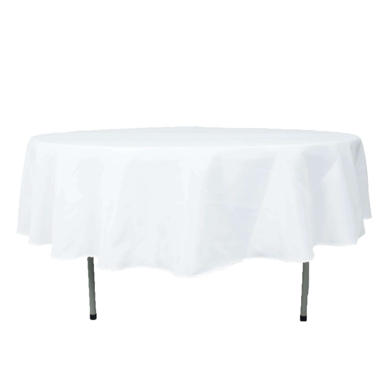 Premium Polyester 90" Round Tablecloth White - Stain and Wrinkle-Resistant 220GSM Table Cover for Weddings & Event Decor