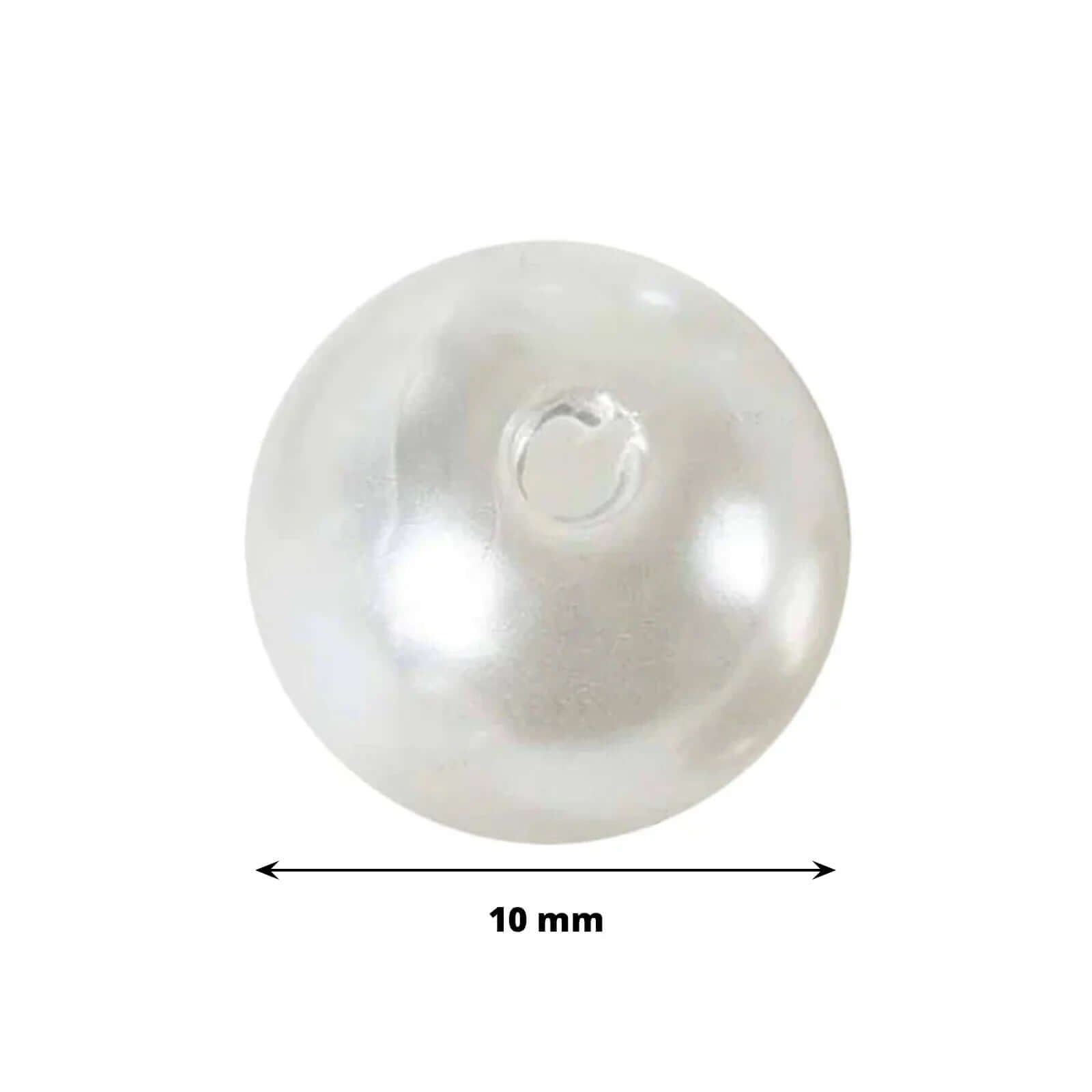 1000-Pack Faux Craft Pearl Beads Ivory - Smooth Beads with Holes for Vase Filler Jewelry Making Bridal Accessories & Event Decor 10mm