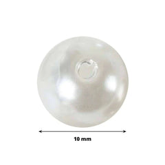1000-Pack Faux Craft Pearl Beads Ivory - Smooth Beads with Holes for Vase Filler Jewelry Making Bridal Accessories & Event Decor 10mm