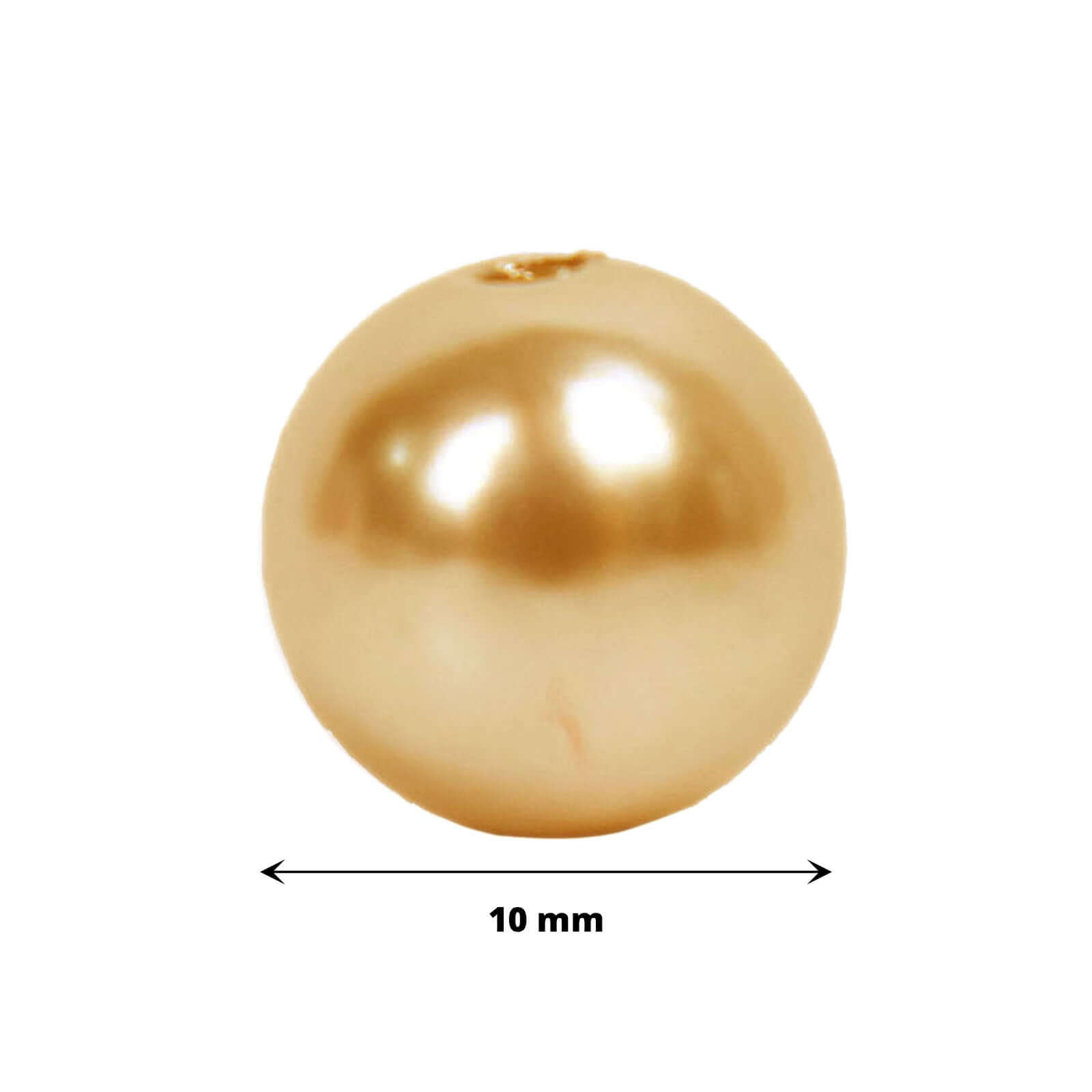 1000-Pack Faux Craft Pearl Beads Metallic Gold - Smooth Beads with Holes for Vase Filler Jewelry Making Bridal Accessories & Event Decor 10mm