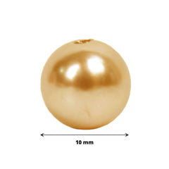1000-Pack Faux Craft Pearl Beads Metallic Gold - Smooth Beads with Holes for Vase Filler Jewelry Making Bridal Accessories & Event Decor 10mm