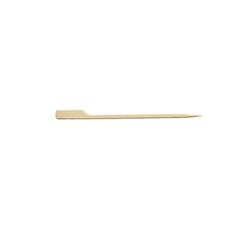100-Pack Bamboo Skewers Paddle Shaped - Natural Eco Friendly Wooden Cocktail Picks for Food Display Party Snacks & Outdoor Cooking 6"