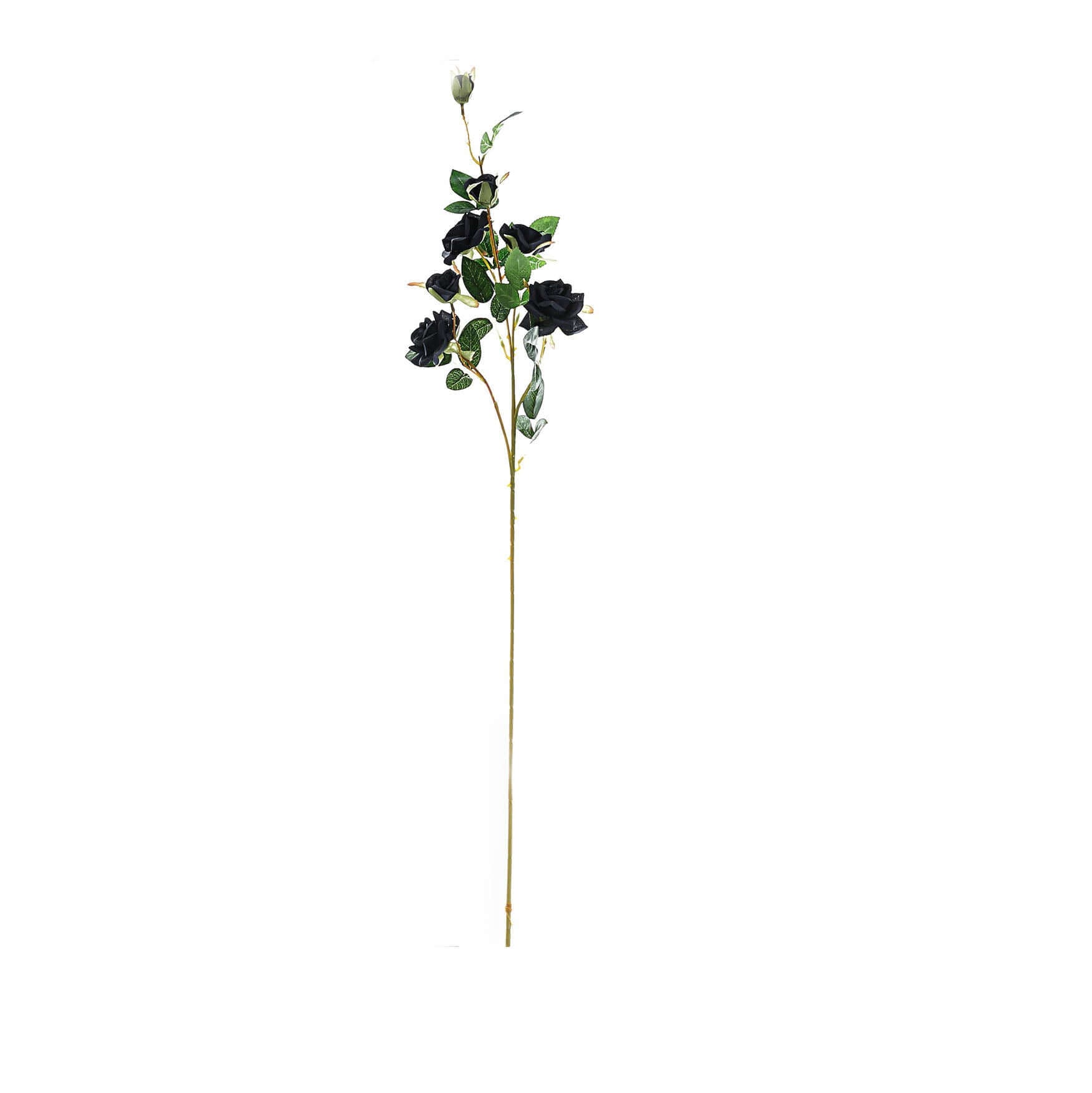 2 Stems 38" Tall Black Artificial Silk Rose Flower Bouquet Bushes