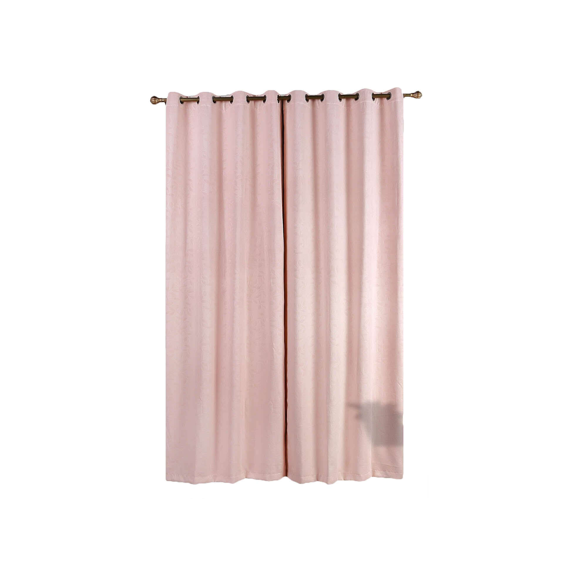 2 Pack Blush Embossed Thermal Blackout Soundproof Curtain Panels, 52"x108" With Chrome Grommet Window Treatment