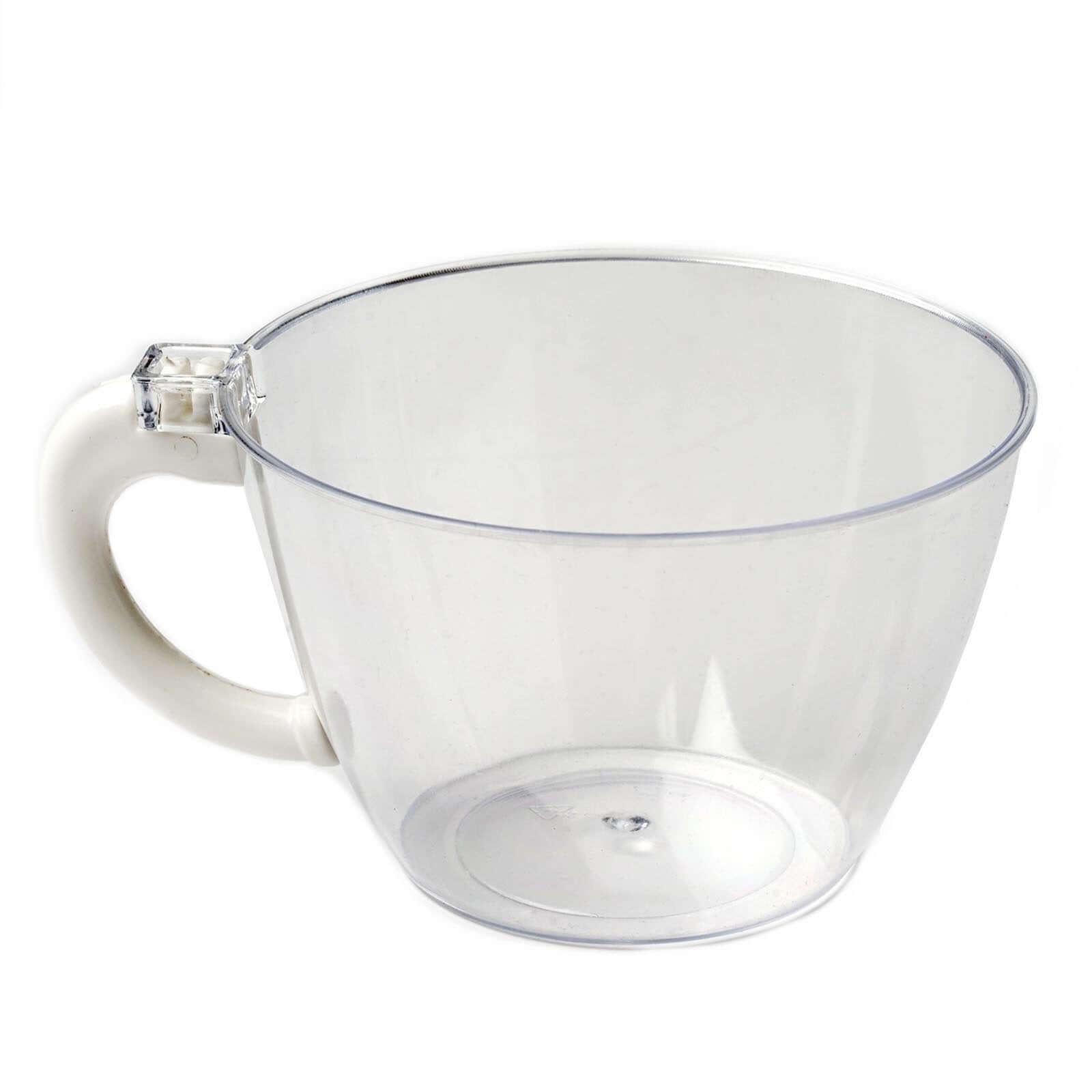 12-Pack Plastic Coffee Tea Cups Hard Disposable with Handle - Sturdy Cups for Hot Beverages 6oz