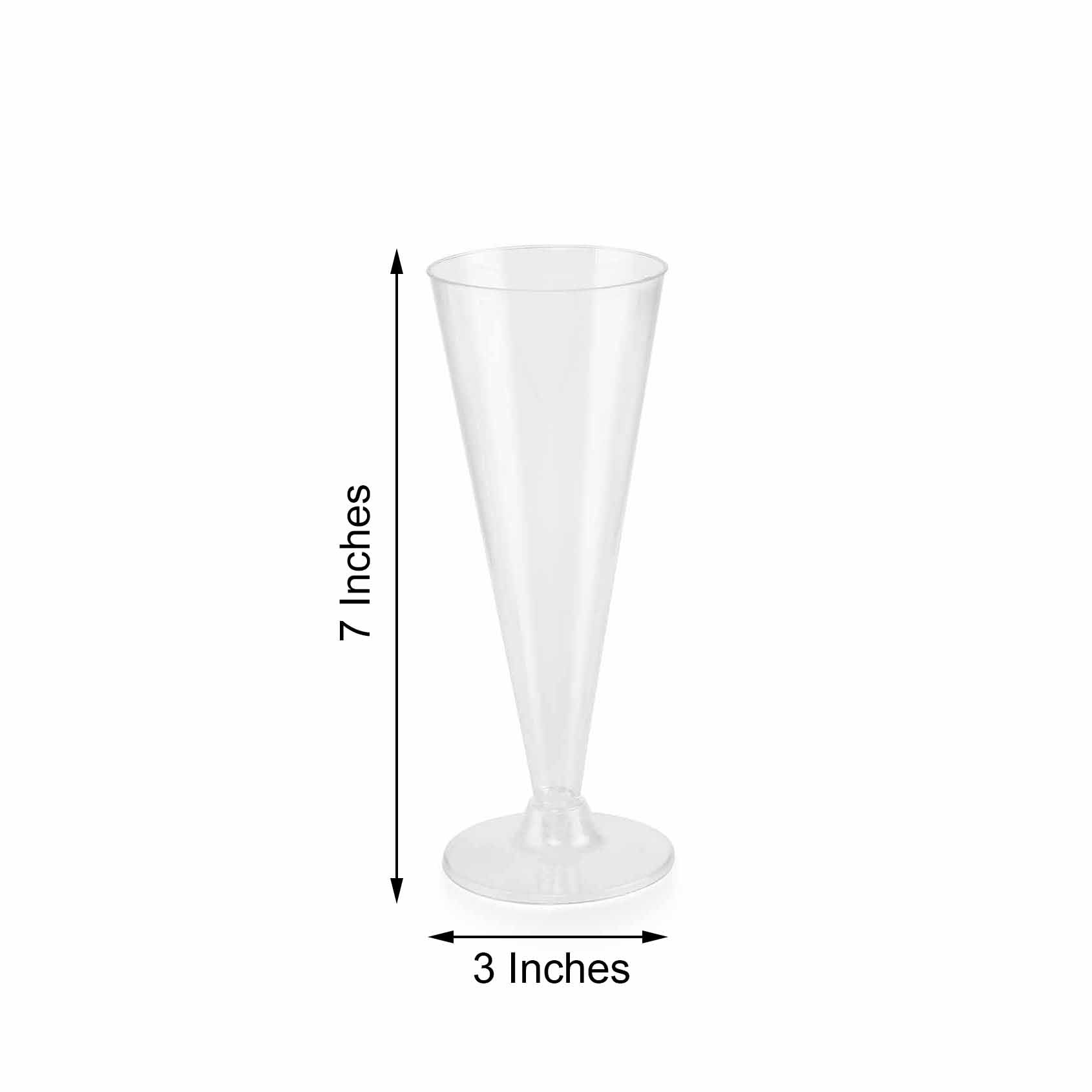 12-Pack Plastic Champagne Flutes Trumpet Clear - Durable Disposable Toasting Glasses 7oz