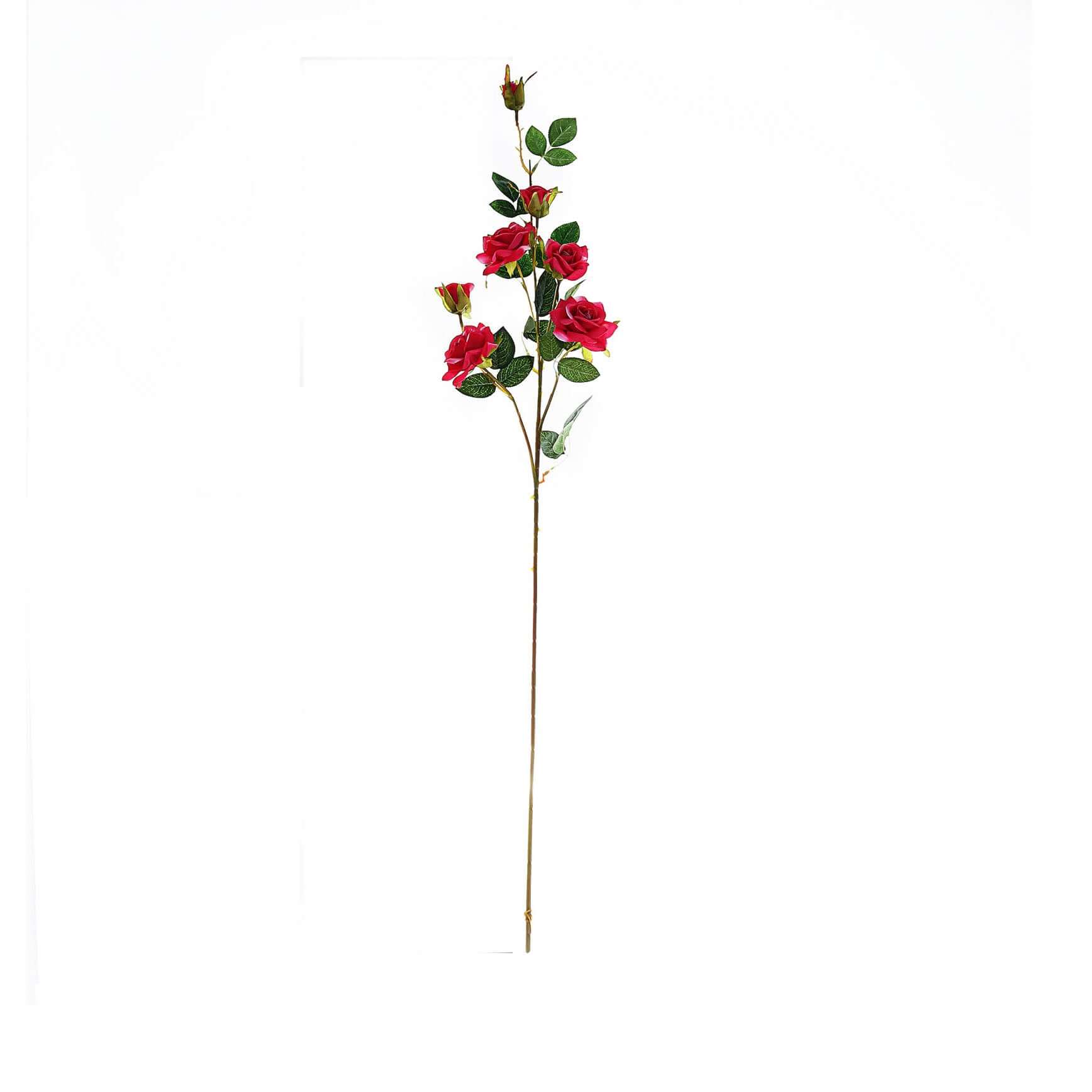 2 Stems 38" Tall Fuchsia Artificial Silk Rose Flower Bouquet Bushes