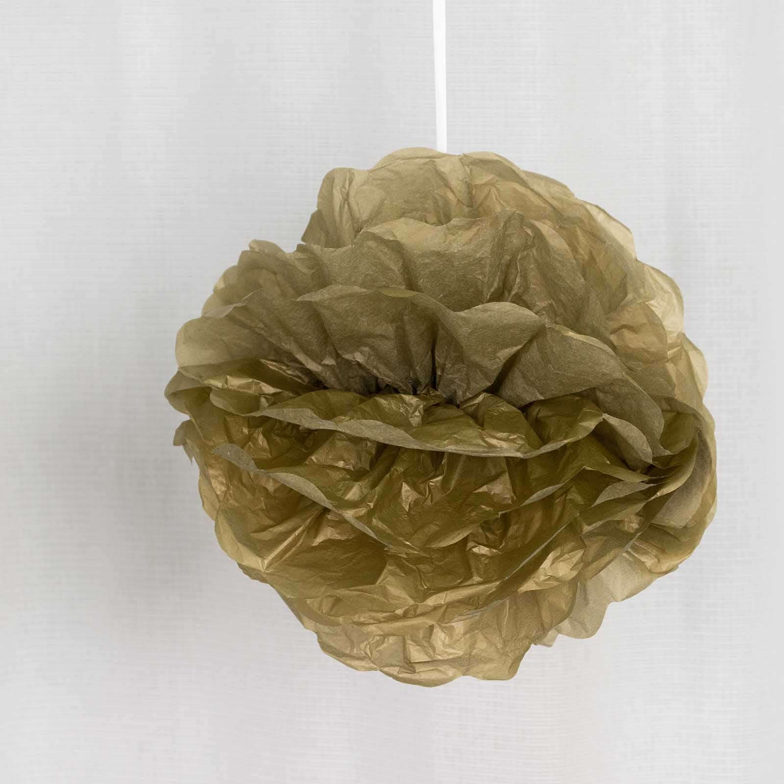 6 Pack 8" Gold Tissue Paper Pom Poms Flower Balls, Ceiling Wall Hanging Decorations