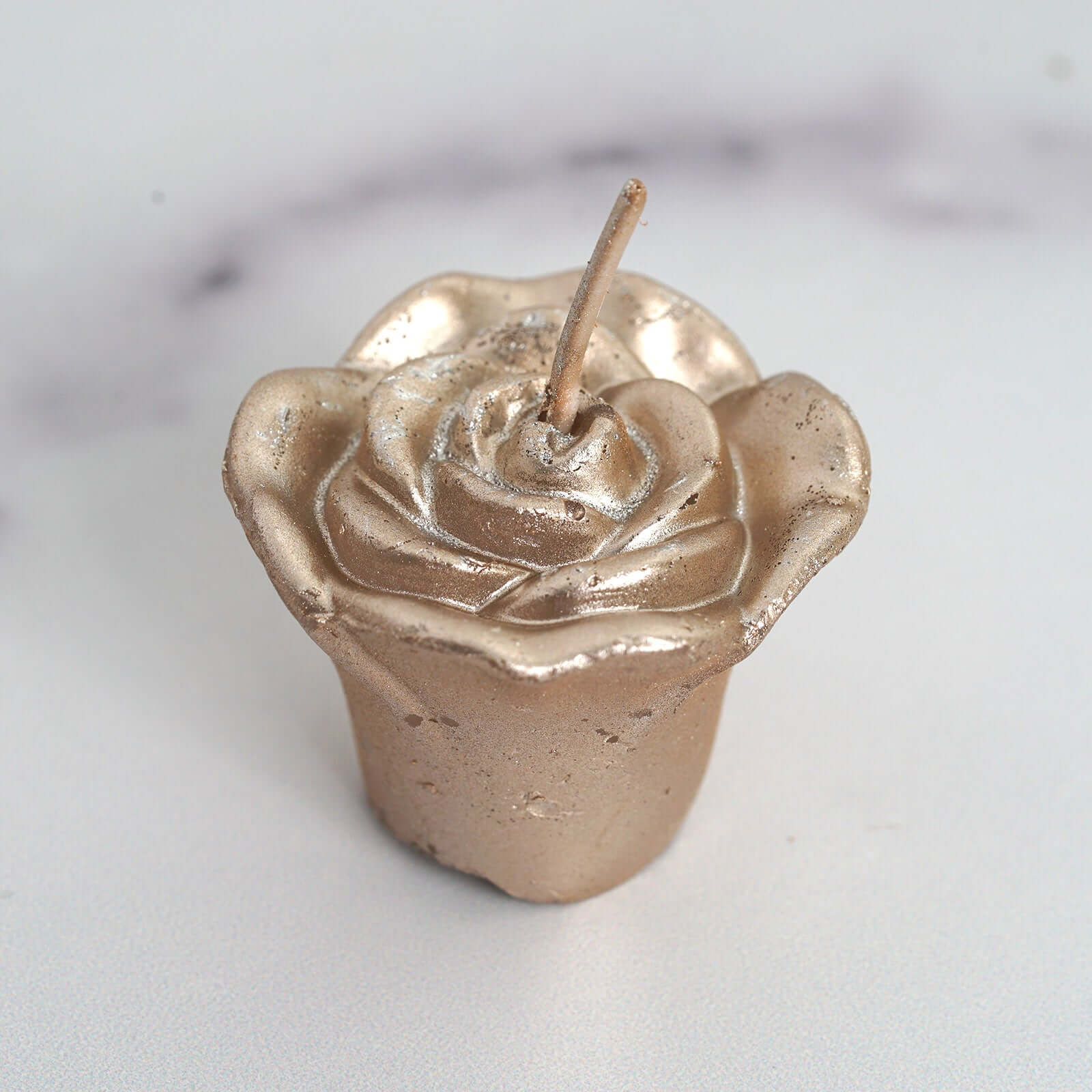 12-Pack Mini Floating Candles Rose Flower Design Rose Gold - Wedding Vase Fillers for Decor 1"