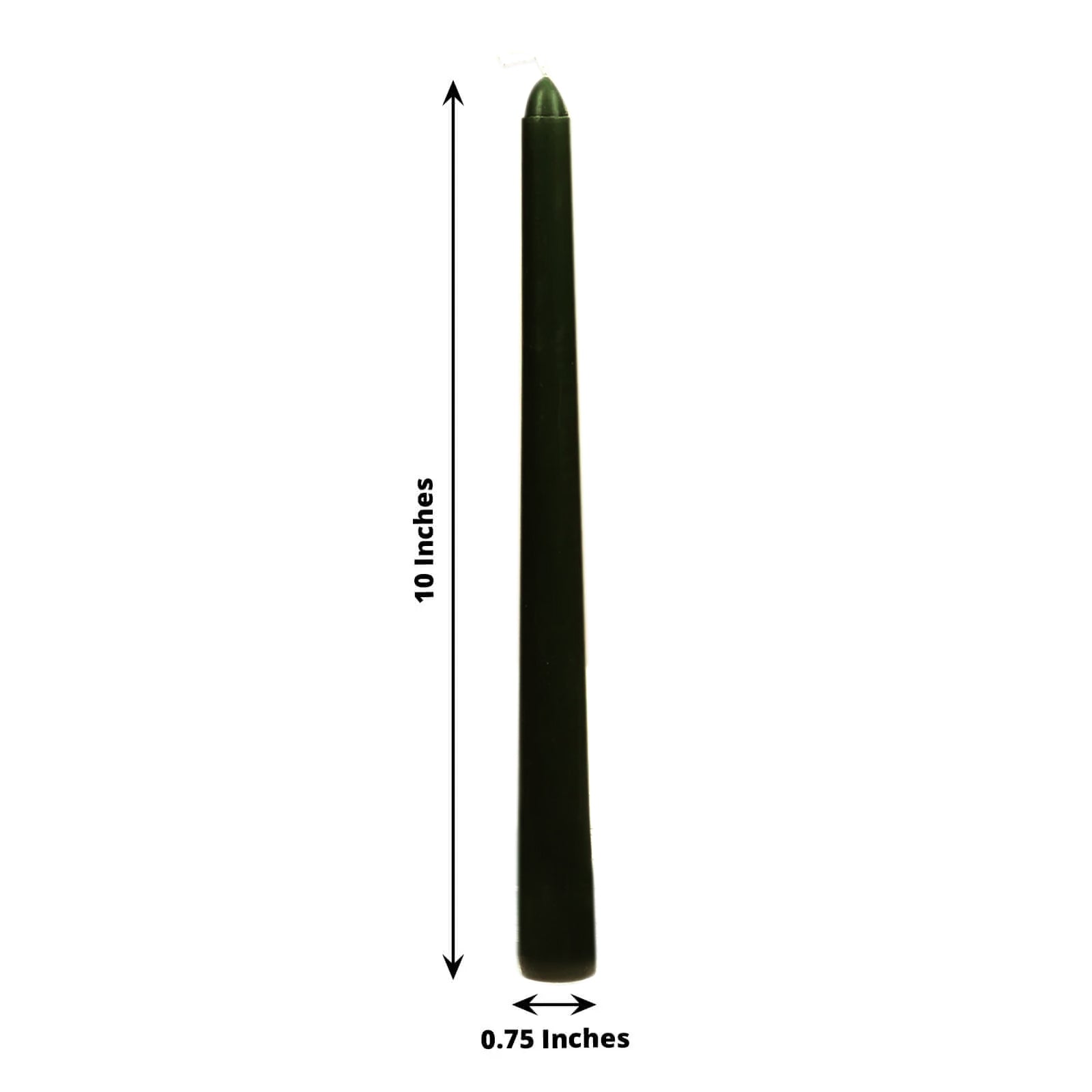 12-Pack Taper Candles Premium Wax Design Hunter Emerald Green - Unscented Candles for Upscale Settings 10"