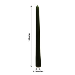 12-Pack Taper Candles Premium Wax Design Hunter Emerald Green - Unscented Candles for Upscale Settings 10"