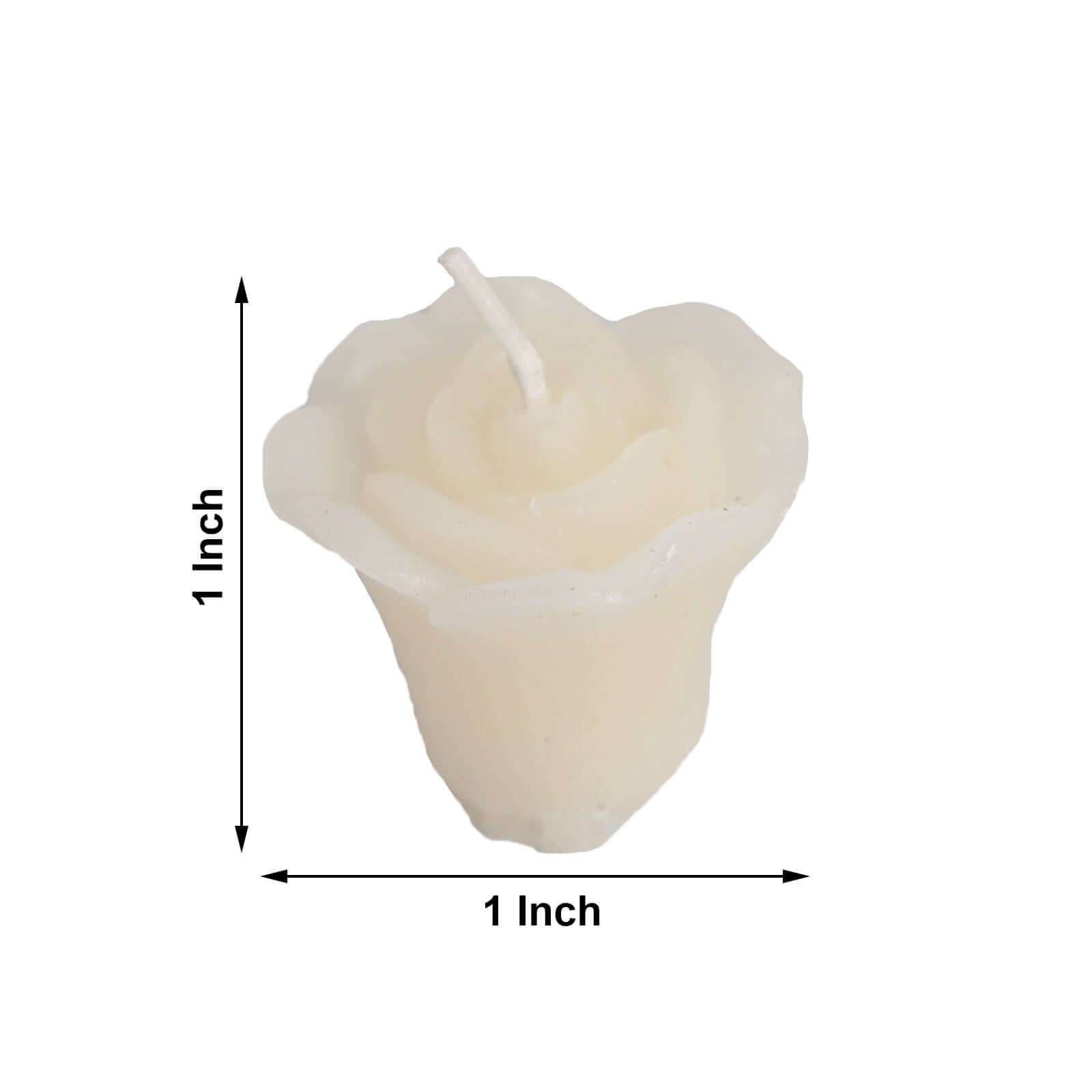 12-Pack Mini Floating Candles Rose Flower Design Ivory - Wedding Vase Fillers for Decor 1"