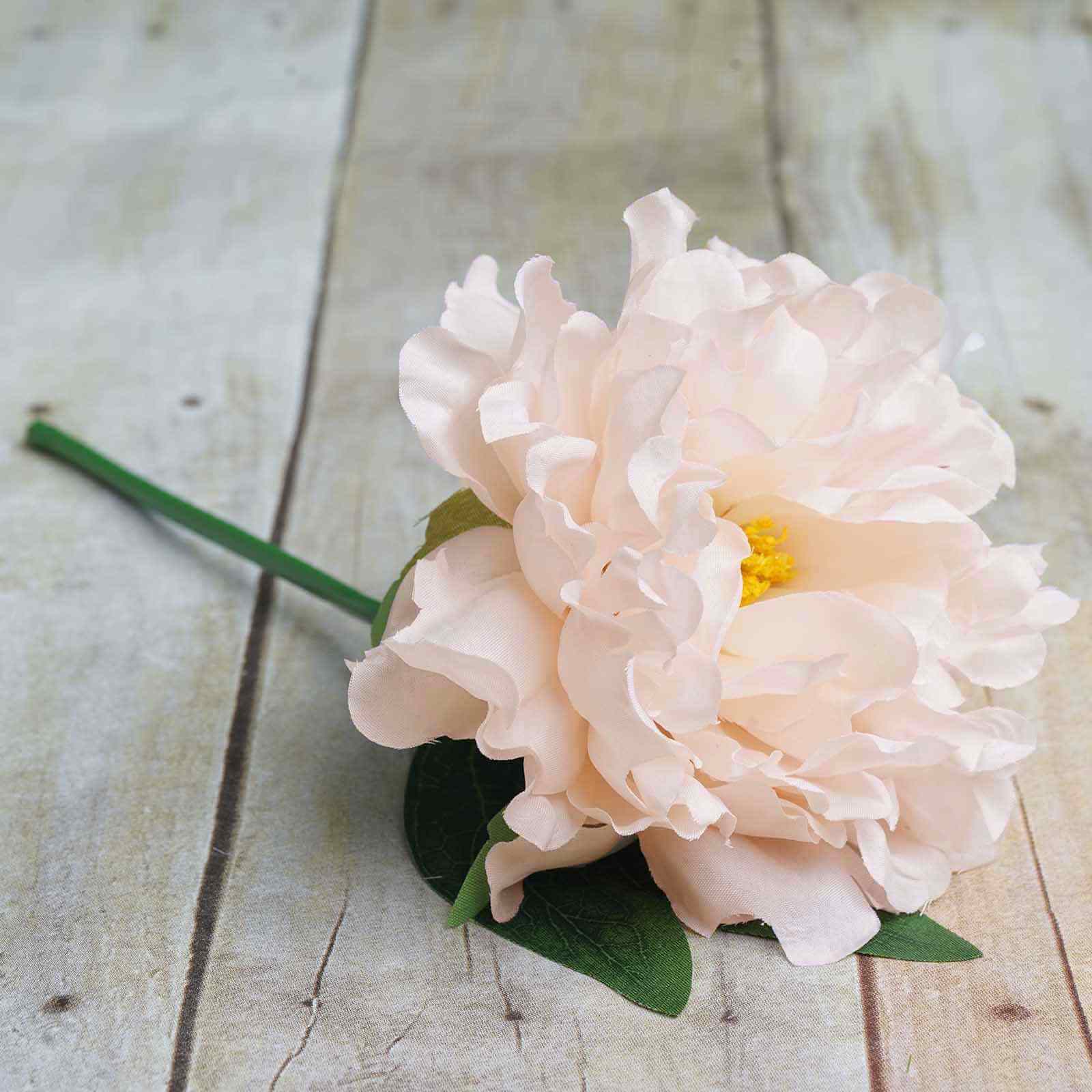 11" Blush Real Touch Artificial Silk Peonies Flower Bouquet