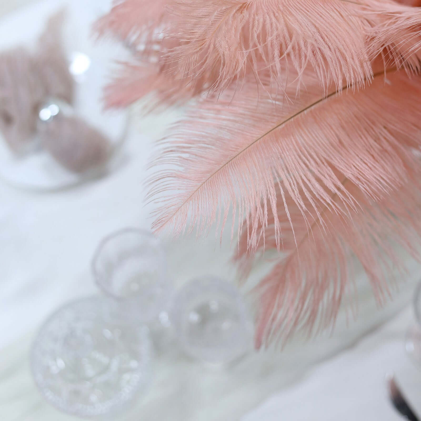 12 Pack 13"-15" Mauve Natural Plume Real Ostrich Feathers, DIY Centerpiece Fillers