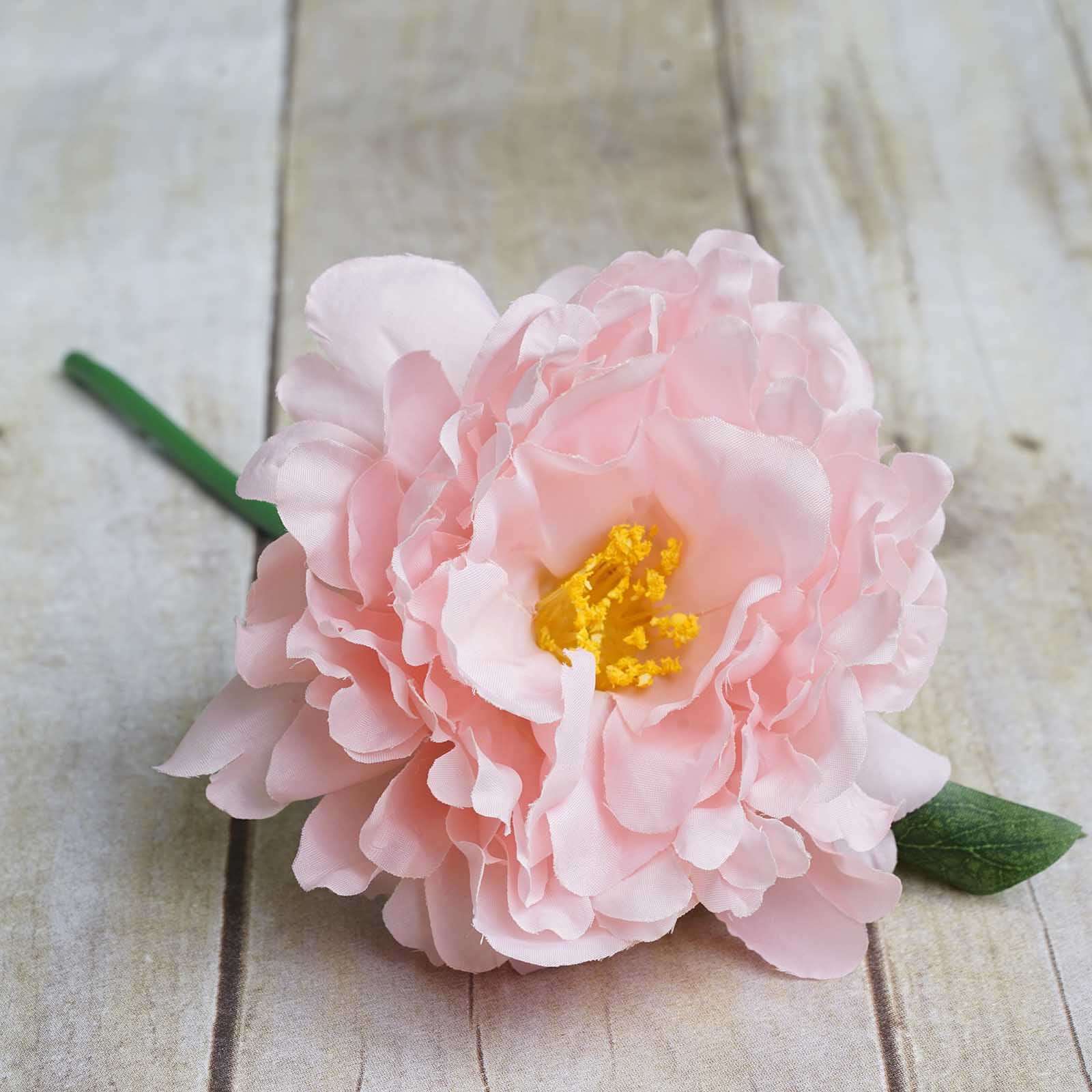 11" Pink Real Touch Artificial Silk Peonies Flower Bouquet