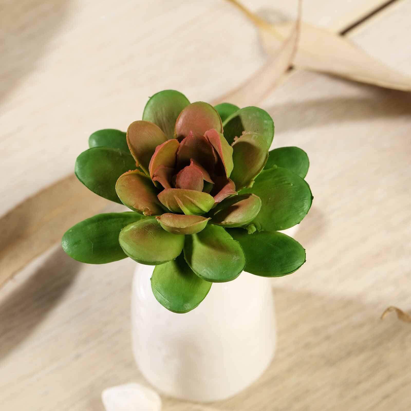 3 Pack 3" Artificial PVC Roundleaf Echeveria Stem Succulent Plants