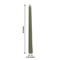 12-Pack Taper Candles Premium Wax Design Mixed Sage Green - Unscented Candles for Sophisticated Decor 10"