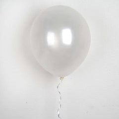 25 Pack 12" Shiny Pearl White Latex Helium, Air or Water Balloons
