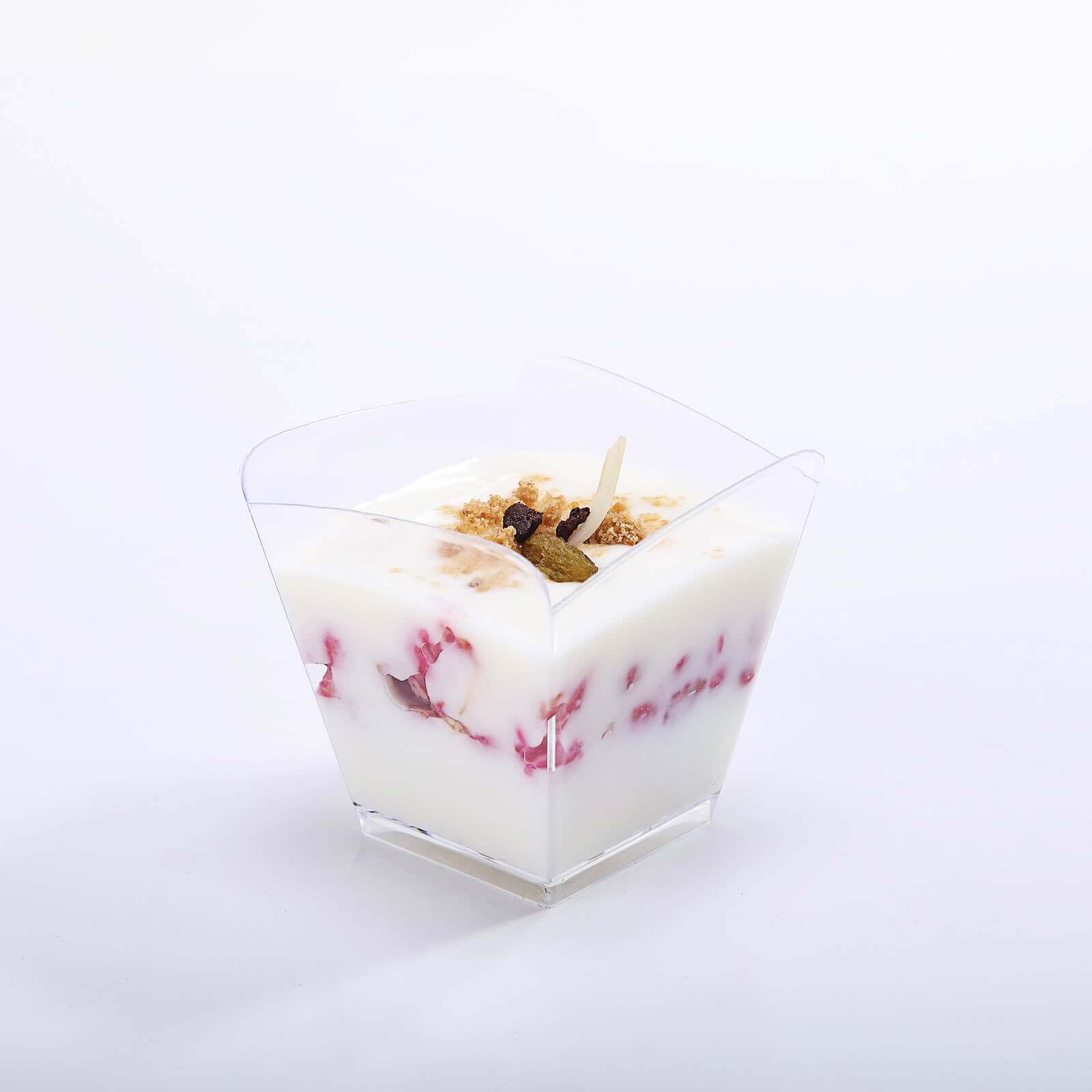 12 Pack 3oz Clear Square Plastic Dessert Cups, Disposable Snack Cups