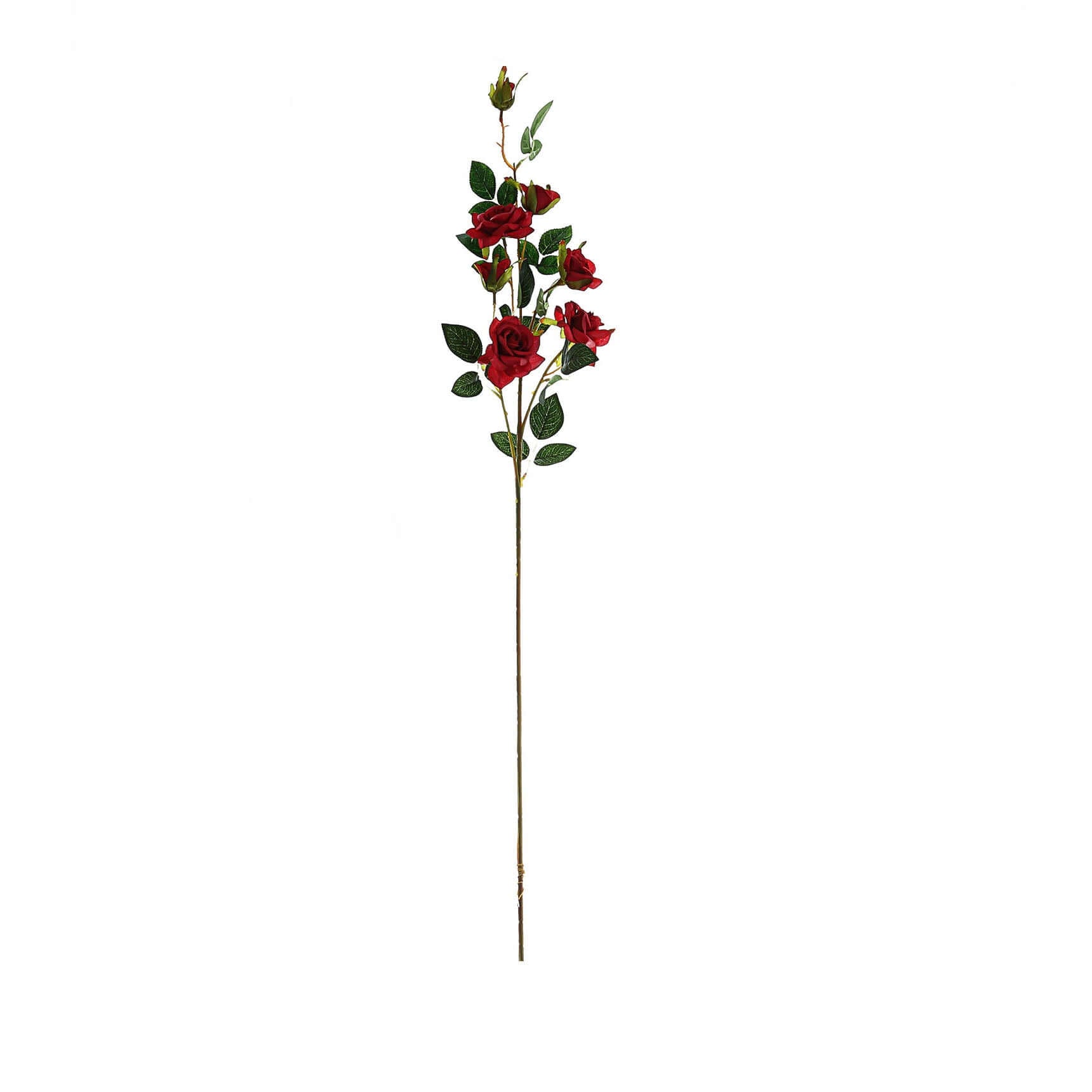 2 Stems 38" Tall Burgundy Artificial Silk Rose Flower Bouquet Bushes