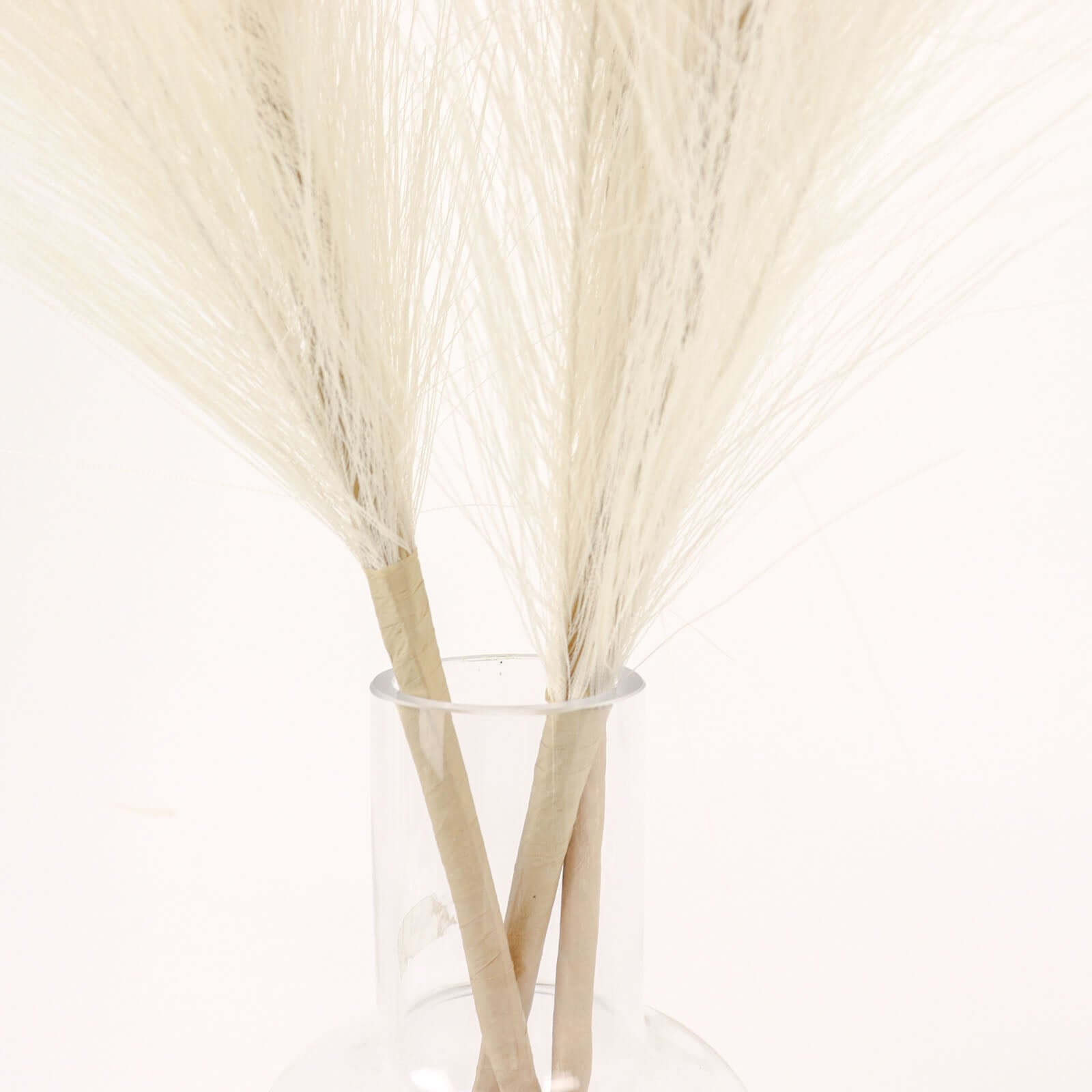 3 Stems Artificial Pampas Grass Decor Cream - Soft Realistic Faux Ornamental Grass Branches for Rustic Boho Chic Backdrops Floral Styling & Vase Displays 44"