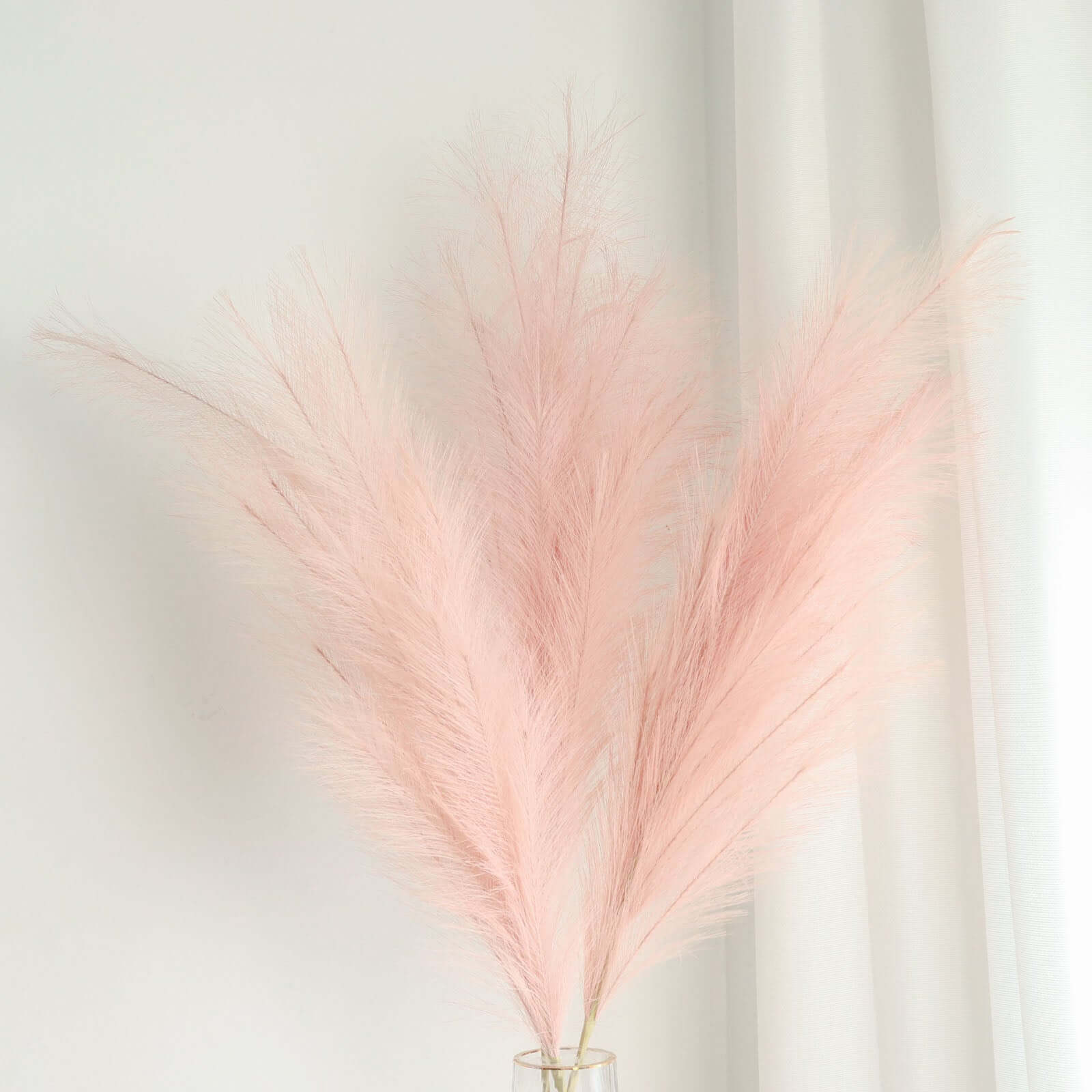3 Stems Artificial Pampas Grass Decor Dusty Rose - Soft Realistic Faux Ornamental Grass Branches for Rustic Boho Chic Backdrops Floral Styling & Vase Displays 44"