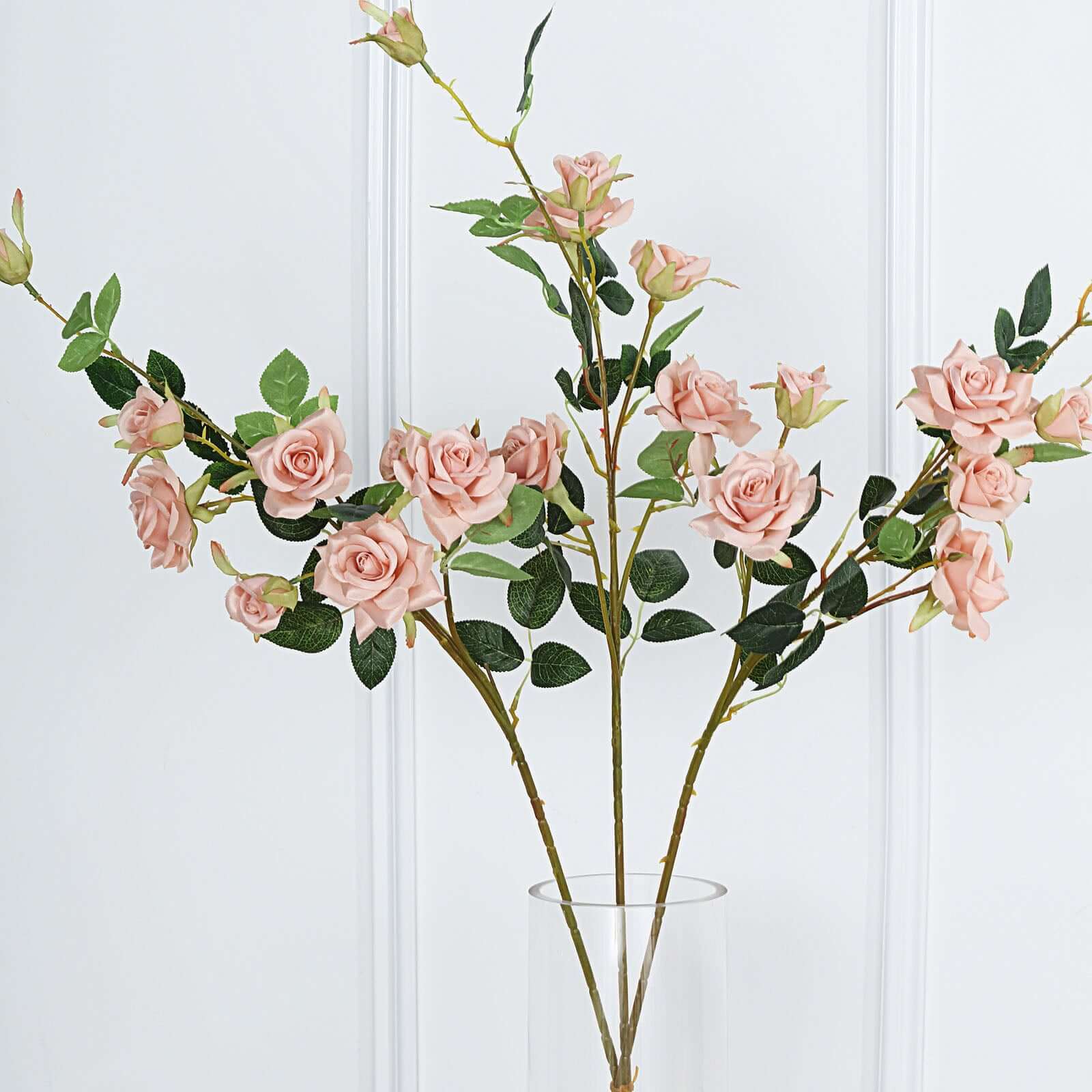 2 Stems 38" Tall Dusty Rose Artificial Silk Rose Flower Bouquet Bush