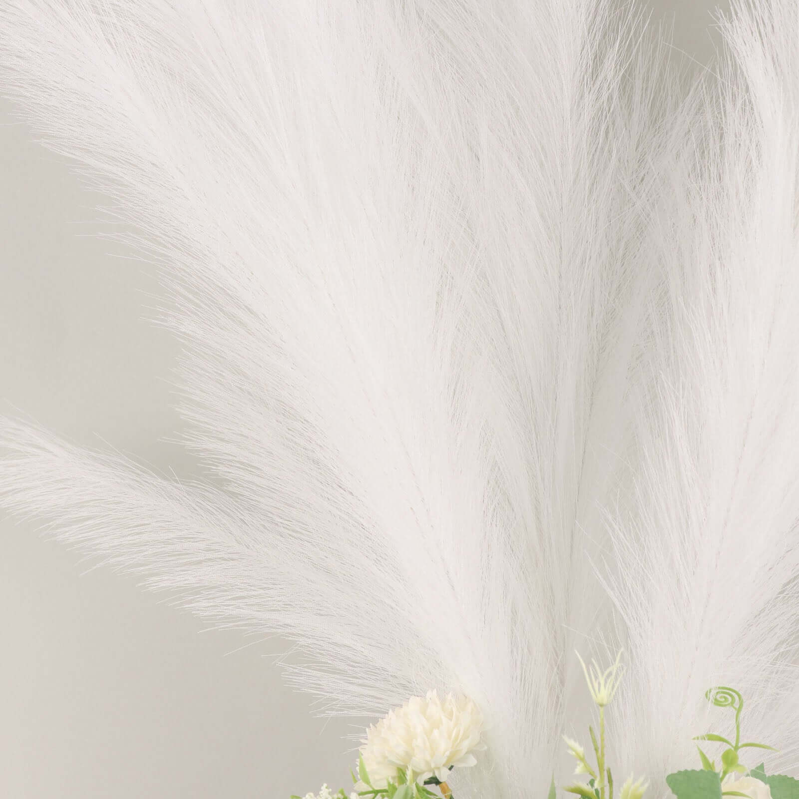 3 Stems Artificial Pampas Grass Decor White - Soft Realistic Faux Ornamental Grass Branches for Rustic Boho Chic Backdrops Floral Styling & Vase Displays 44"