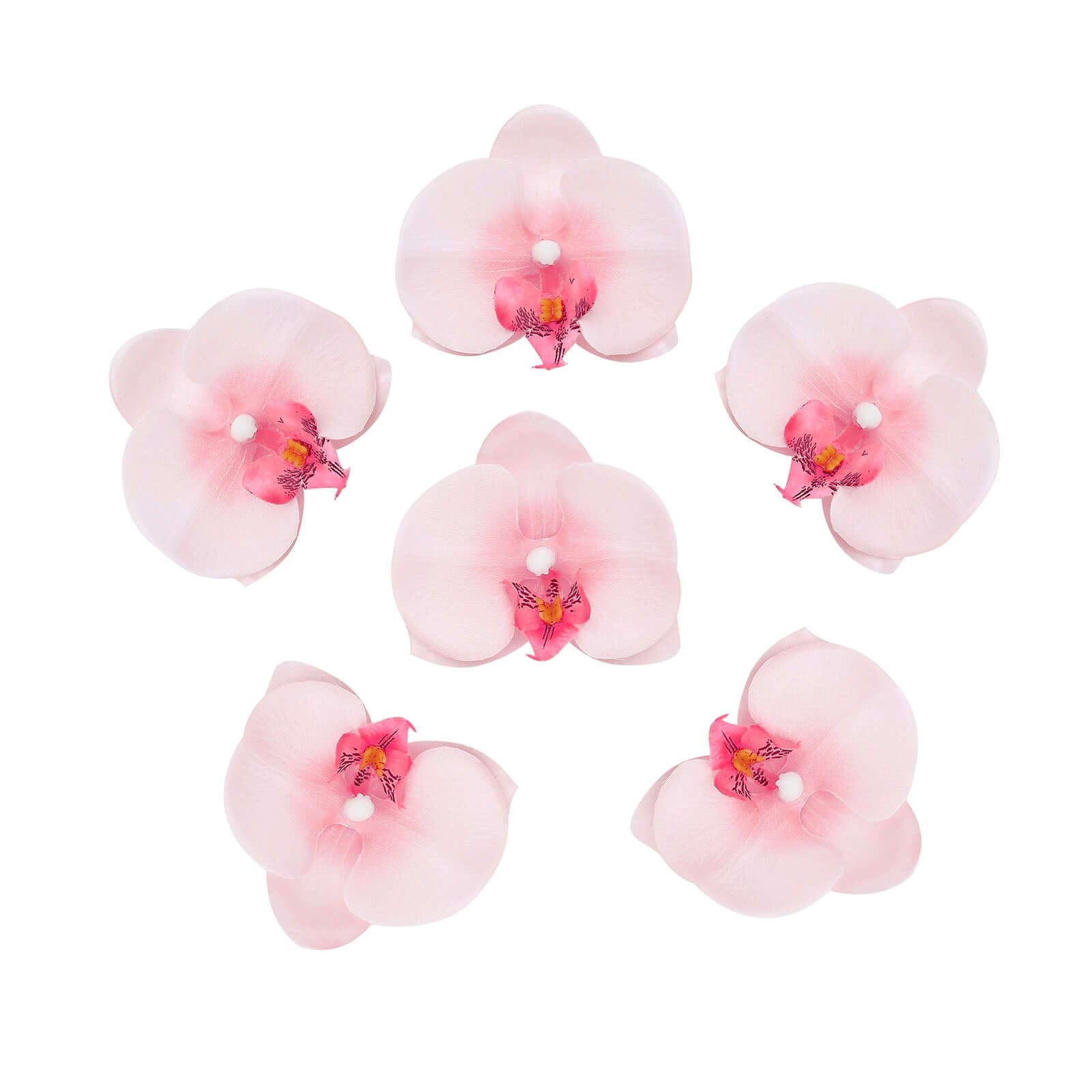 20 Silk Artificial Orchids Flower Heads Pink - Versatile Floral Accents for DIY Floral Arrangements Corsages & Event Decor 4"