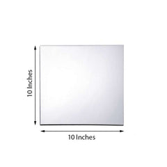 6-Pack Hanging Wall Decor Square Glass Mirror Table Centerpiece - Reflective Decorative Display 10"