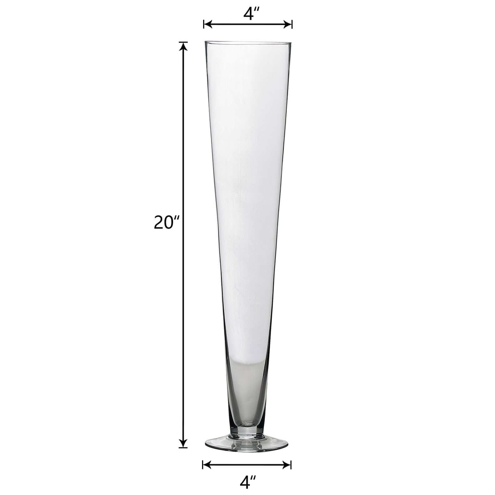12-Pack Glass Trumpet Vases Clear - Durable Design for Upscale Event Displays 20"