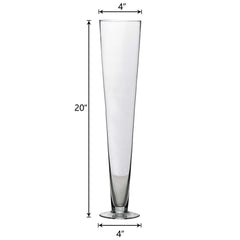 12-Pack Glass Trumpet Vases Clear - Durable Design for Upscale Event Displays 20"