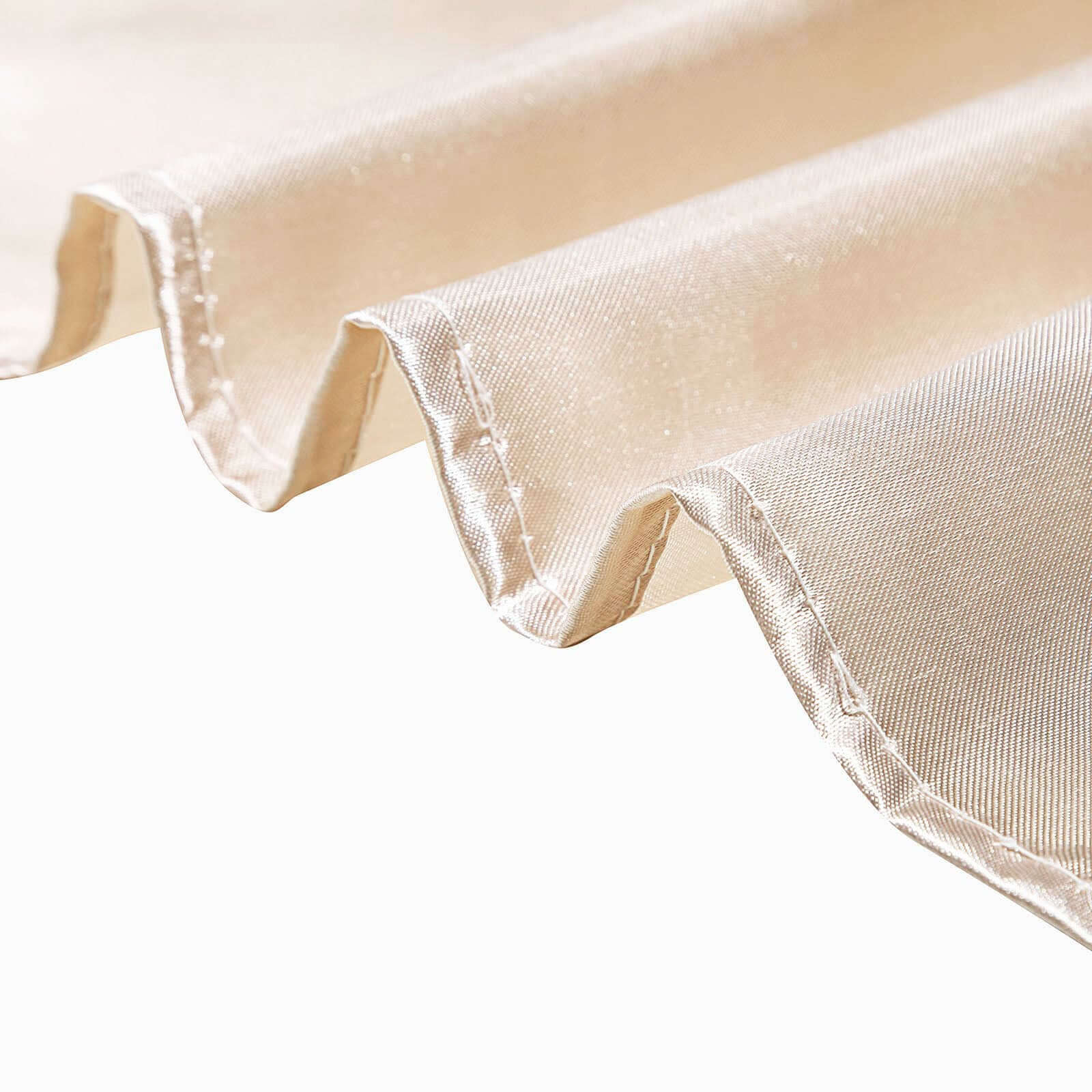 Satin 120" Round Tablecloth Beige - Stylish Seamless Table Cover