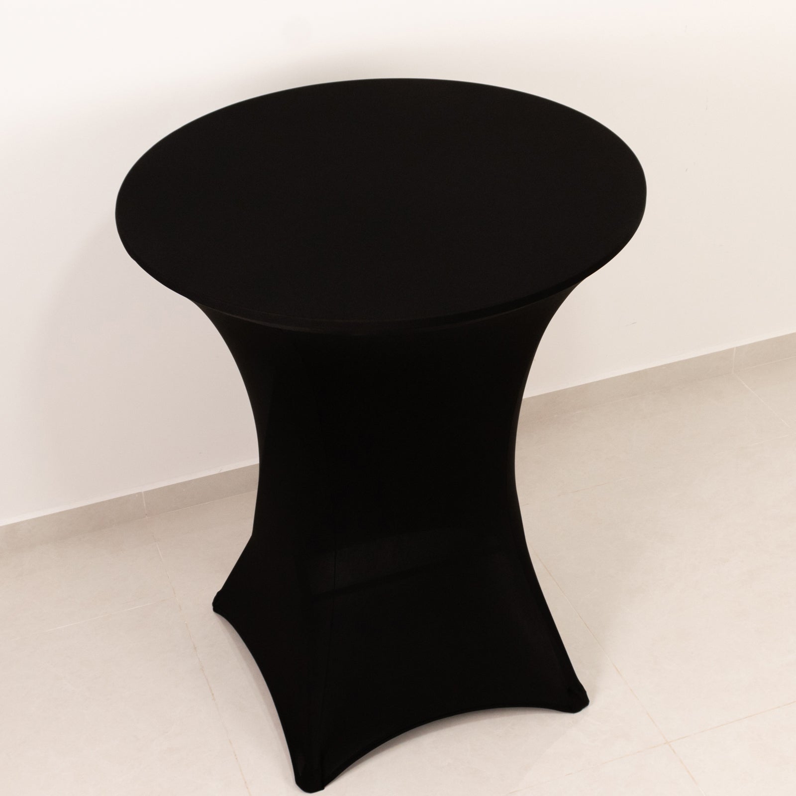 Spandex 33"-36" Round Cocktail Table Cover Black - Easy to Maintain Stretch Fitted Highboy Tablecloth