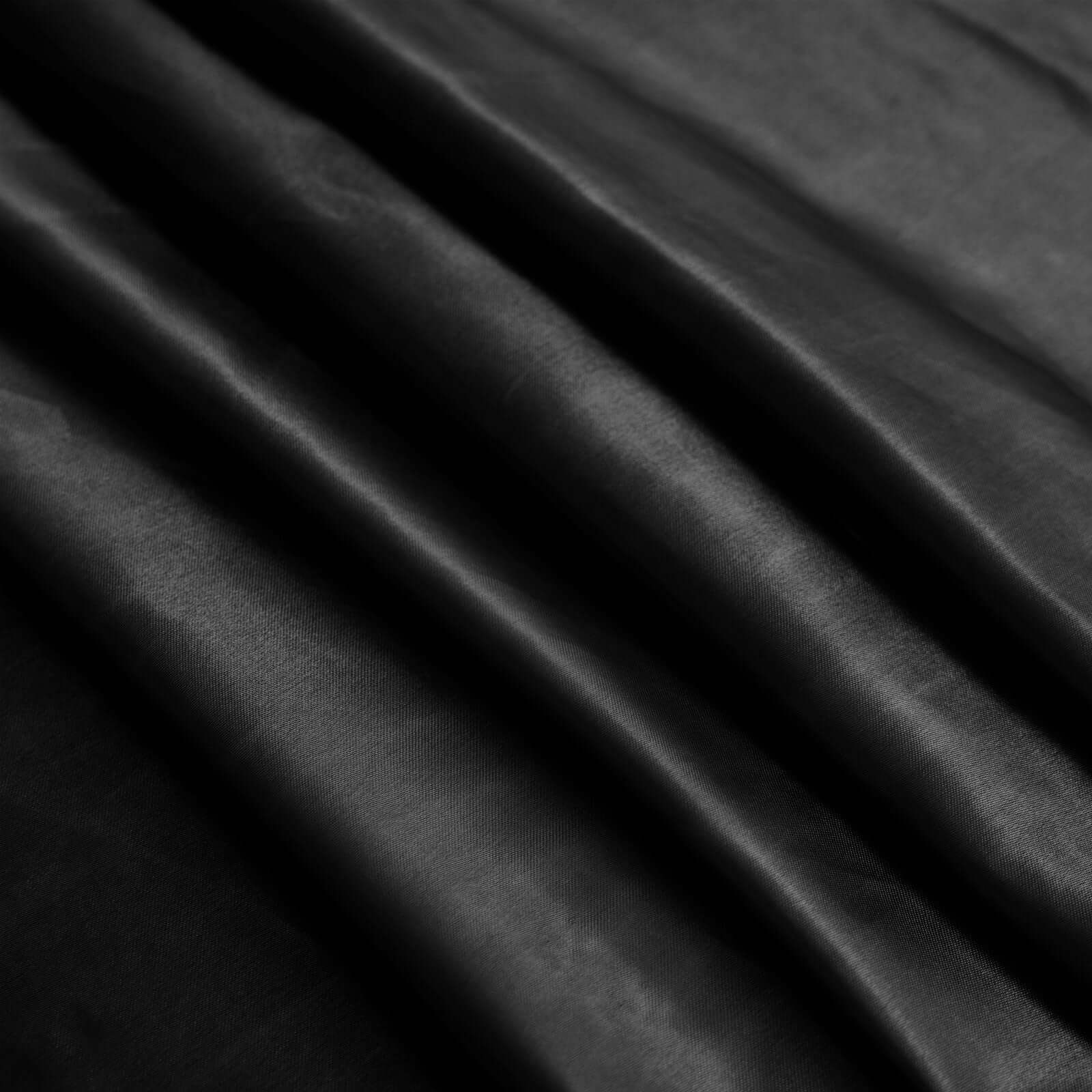 Satin 120" Round Tablecloth Black - Stylish Seamless Table Cover for Weddings & Events