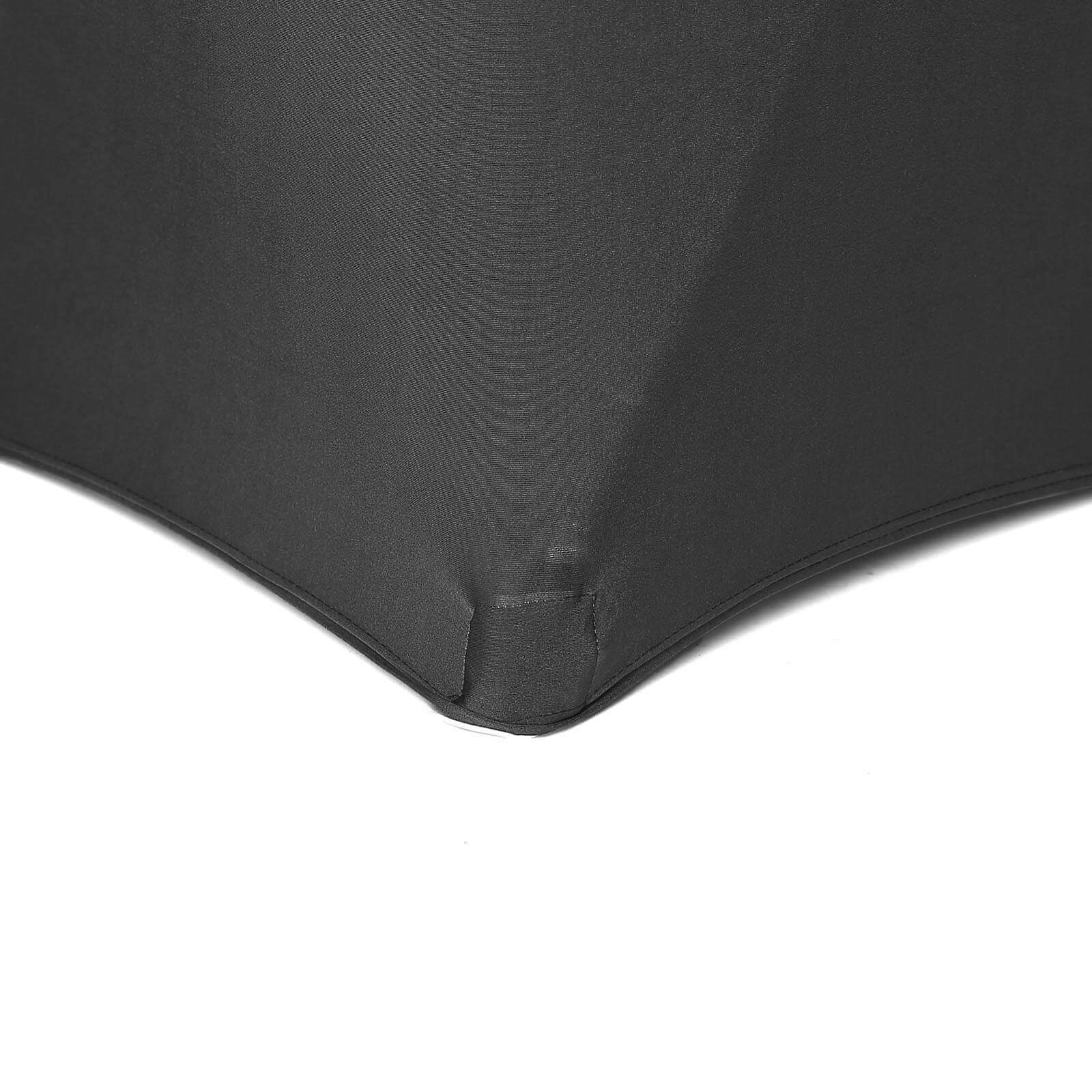 Stretch Spandex Chair Cover Black for Folding Chairs - Metallic Shimmer Tinsel Back Design Fitted Slipcover