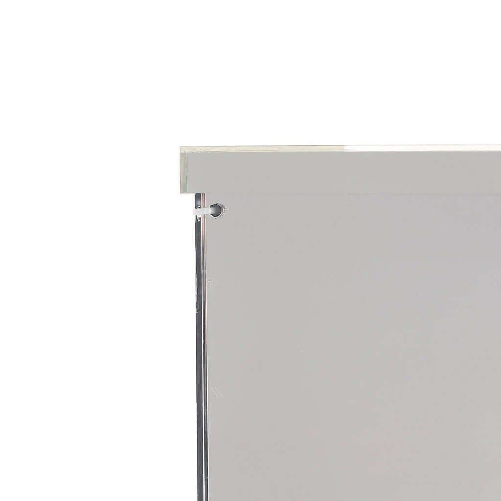 32" Silver Mirror Finish Acrylic Display Box, Pedestal Riser with Interchangeable Lid and Base