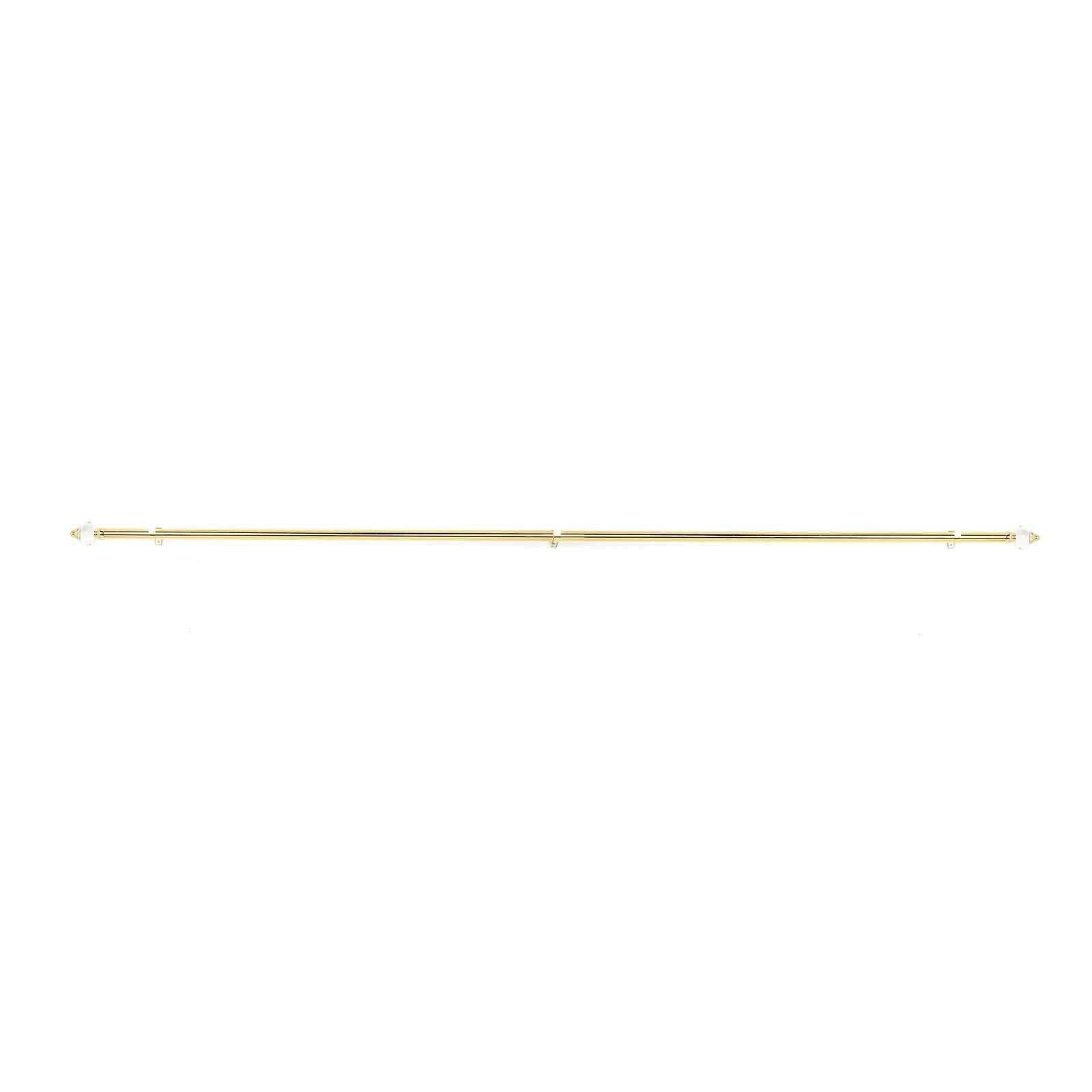 42"-126" Adjustable Metal Curtain Rod Set, Gold, Acrylic Designer Finials