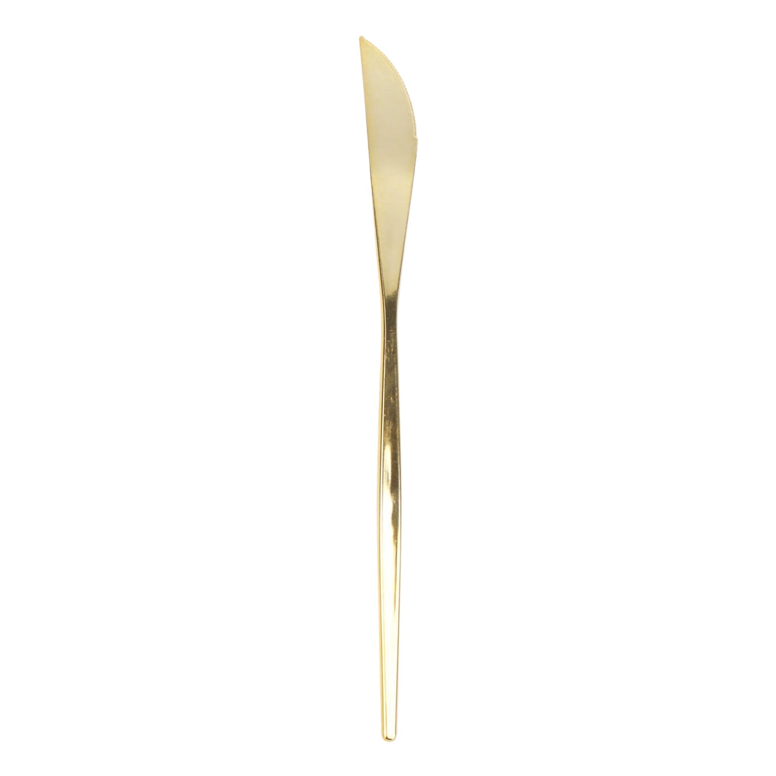 24-Pack Plastic Knives Glossy Gold - Premium Heavy Duty Disposable Flatware Cutlery 8"