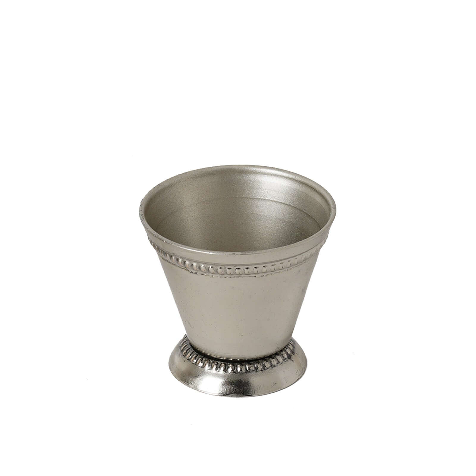 2" Small Silver Metal Beaded Rim Mint Julep Cups, Party Favor Jars
