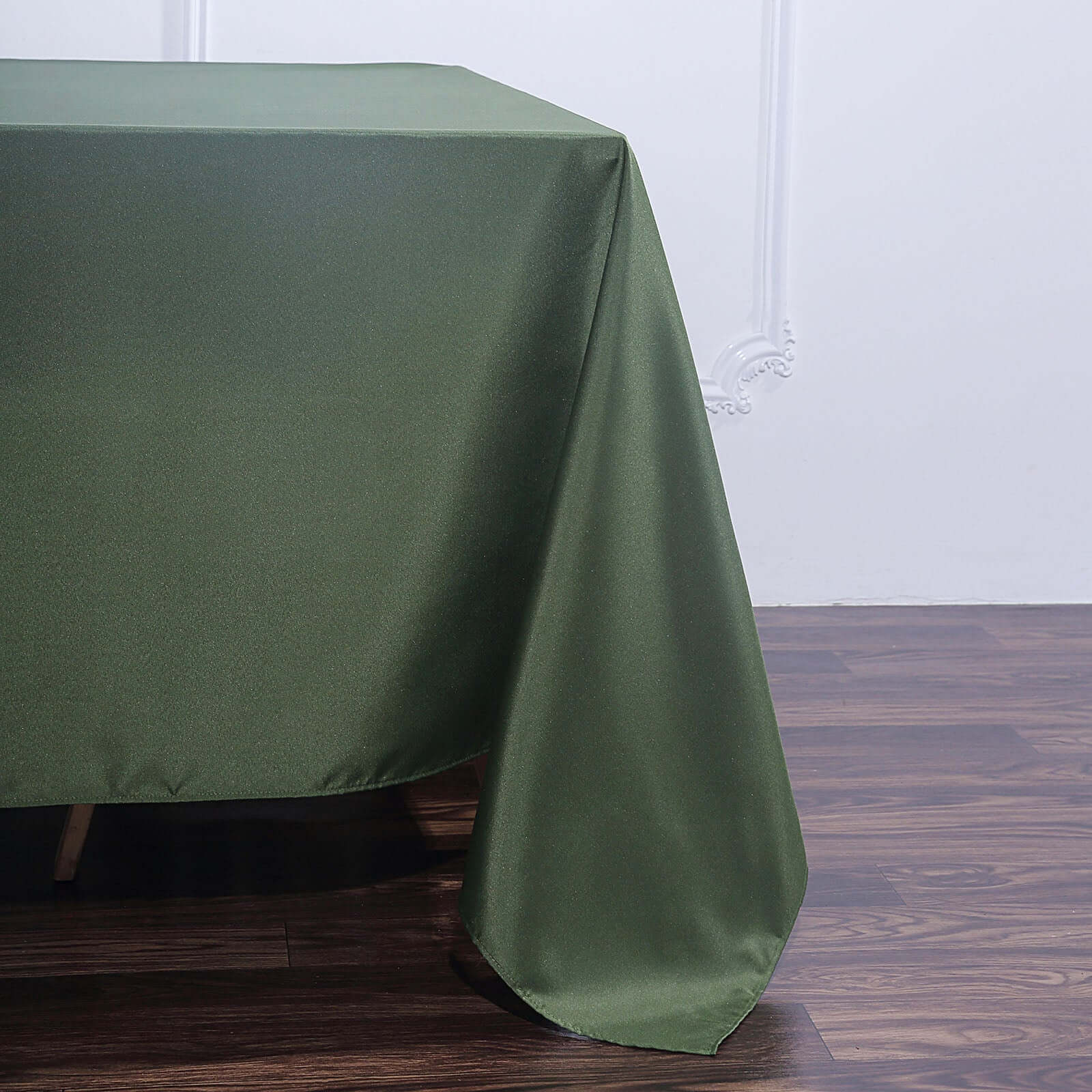 Polyester Square 90"x90" Tablecloth Olive Green - Wrinkle-Resistant & Durable Table Cover