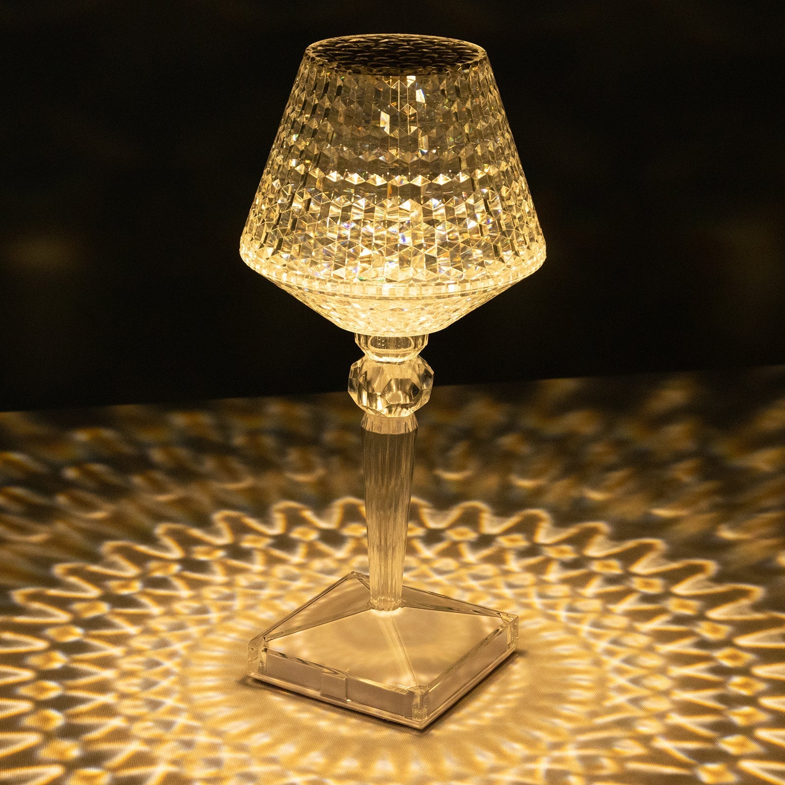 LED Acrylic Table Lamp Cup Shape Design Color Changing - Rechargeable Cordless Touch Control Accent Light 10"