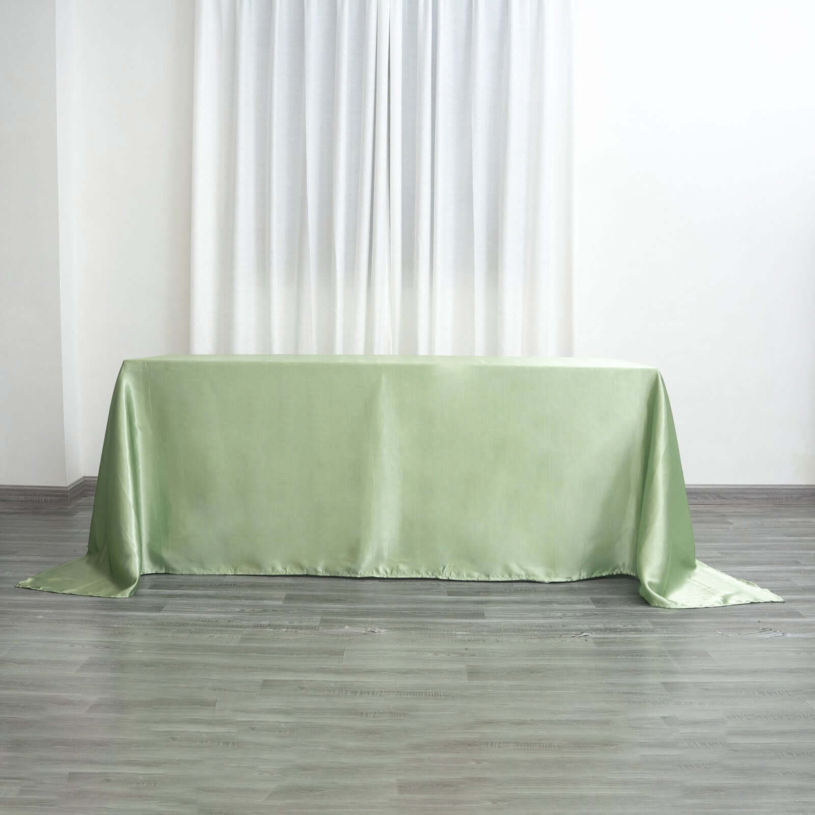 Satin Rectangular 90"x132" Tablecloth Sage Green Satin - Seamless Table Cover