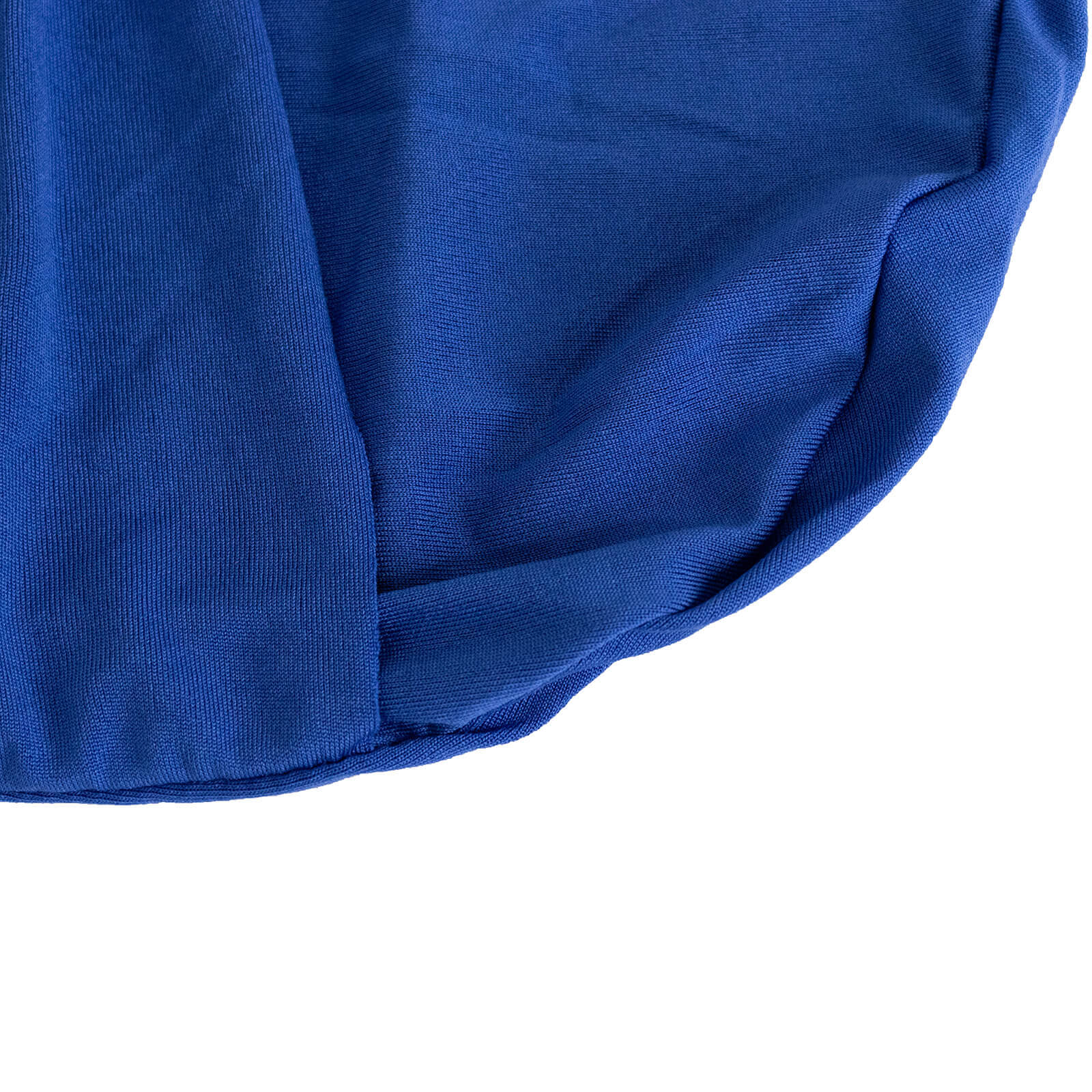 Spandex Chair Cover with Royal Blue Rhinestone Buckled Sash Band Blush - Stretch Fitted Slipcover